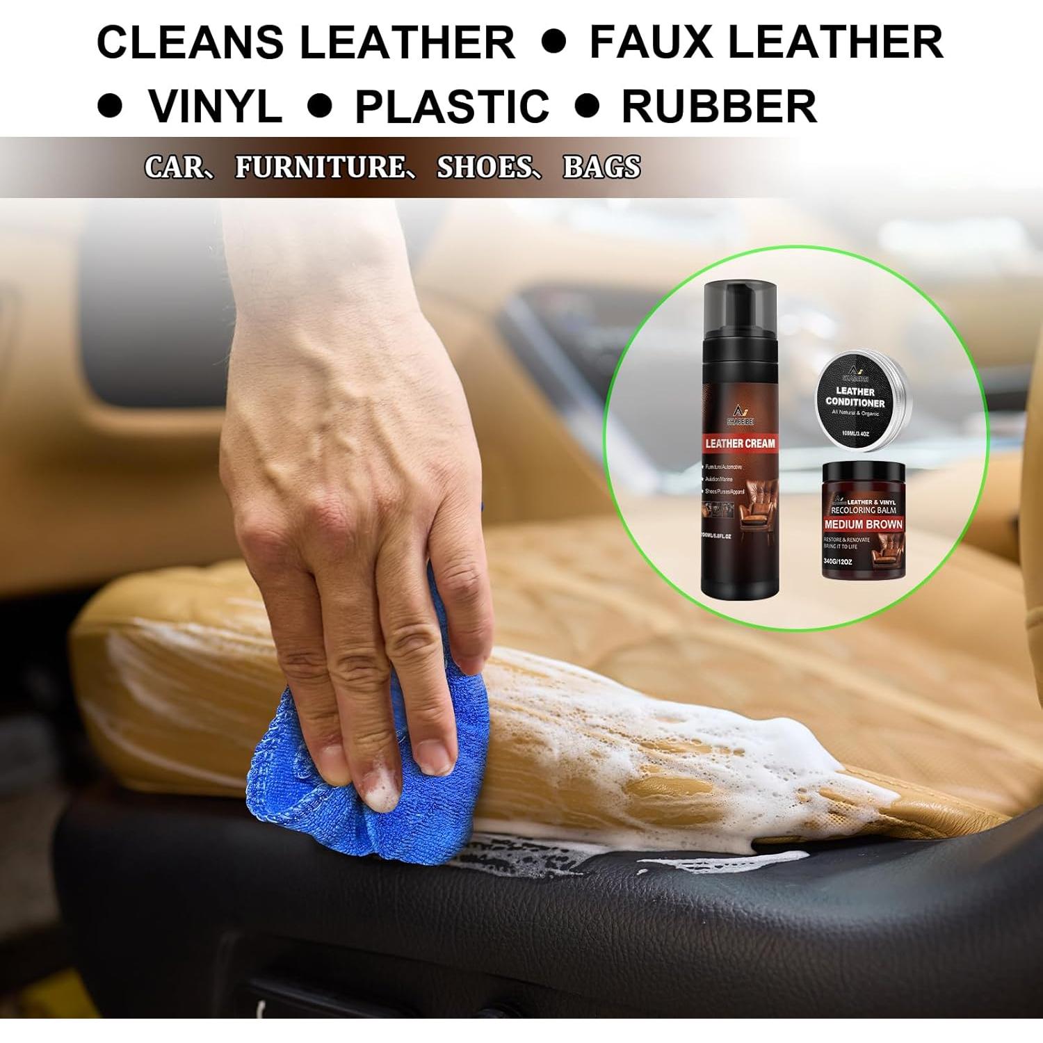 Kit de Reparación de Cuero SHABEIBEI - Balsamo y Limpiador 200ml