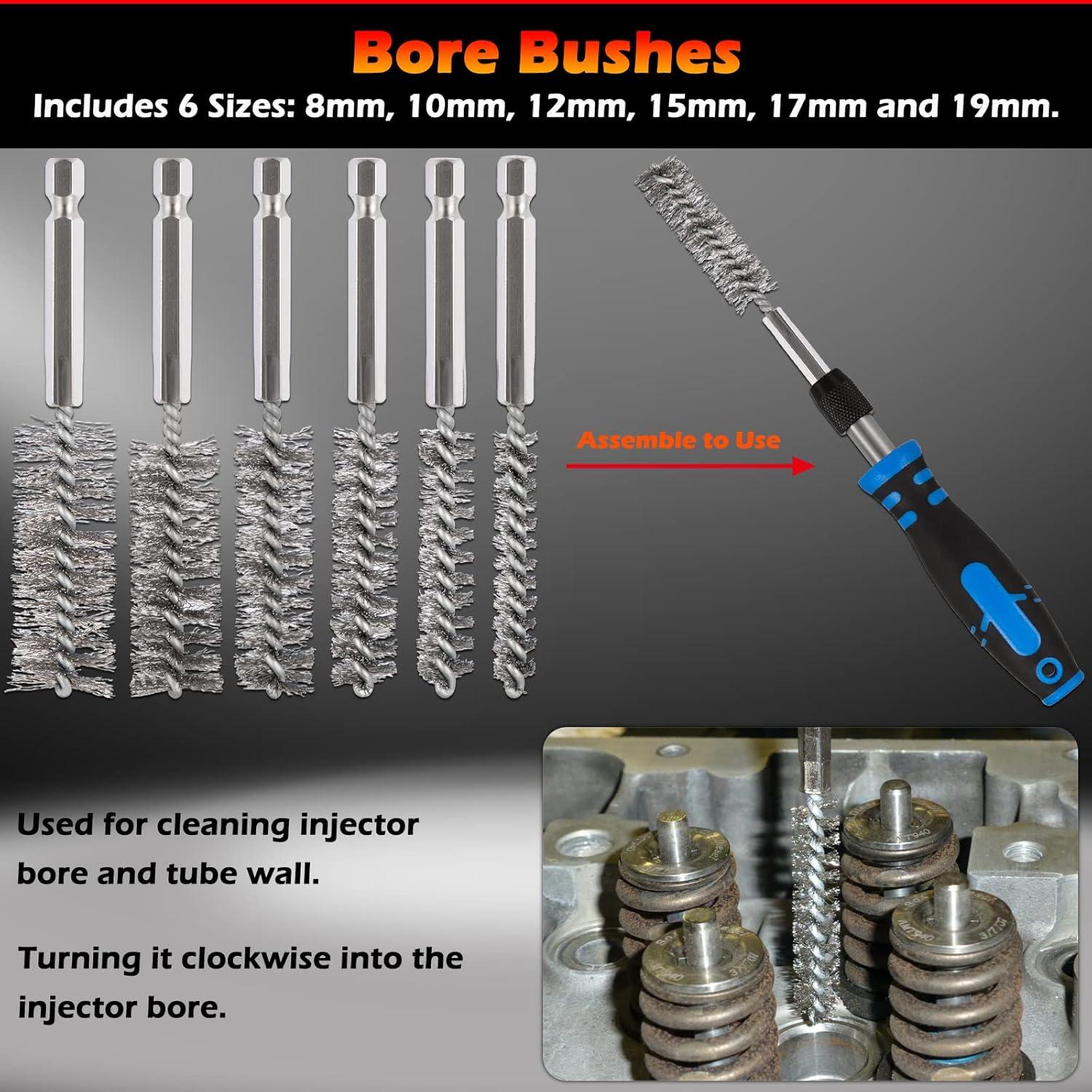 Kit de Limpieza de Asientos de Inyectores Diésel Bonbo 8090S - 17 Piezas