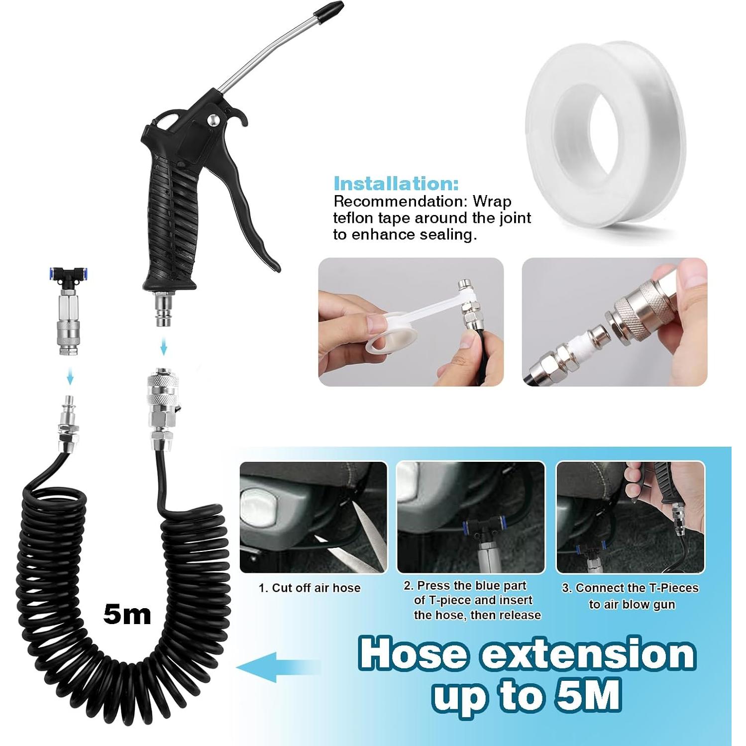 Kit de limpieza pistola de aire Fippy 5m para camiones