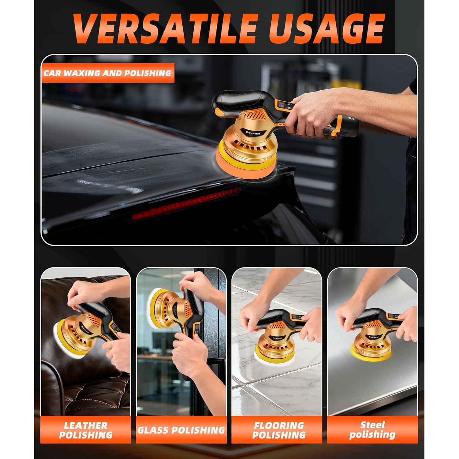 Pulidor de Coche Dowwnel 2026, 1200W, 8 Velocidades, Inalámbrico
