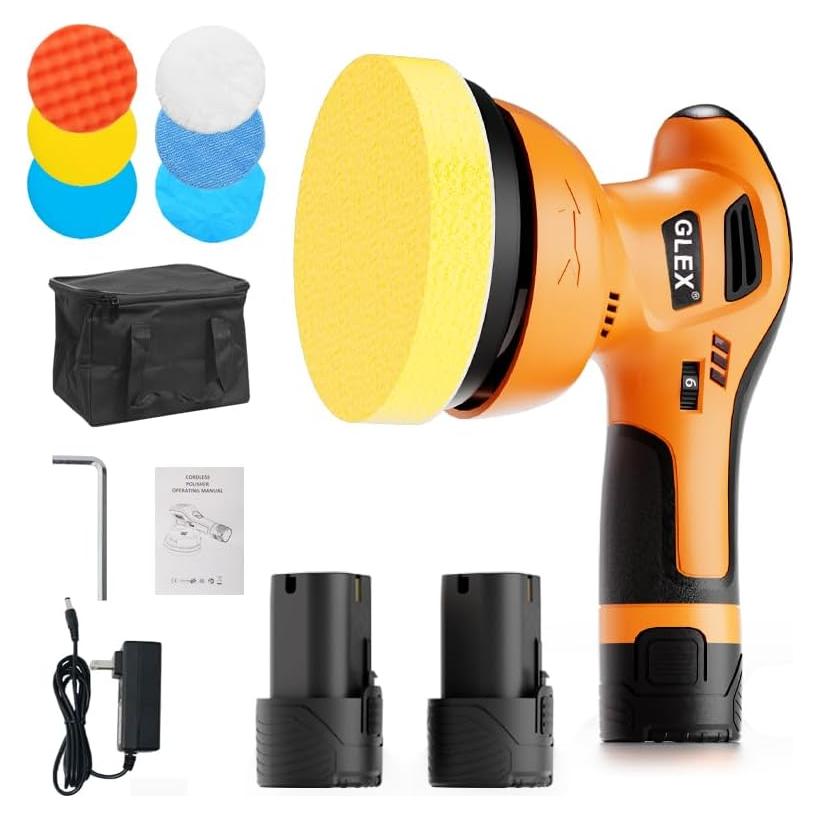 Pulidora Inalámbrica GLEX P029-12V 12V 2.0Ah 5" para Coches