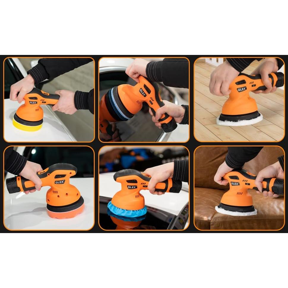 Pulidora Inalámbrica GLEX P029-12V 12V 2.0Ah 5" para Coches