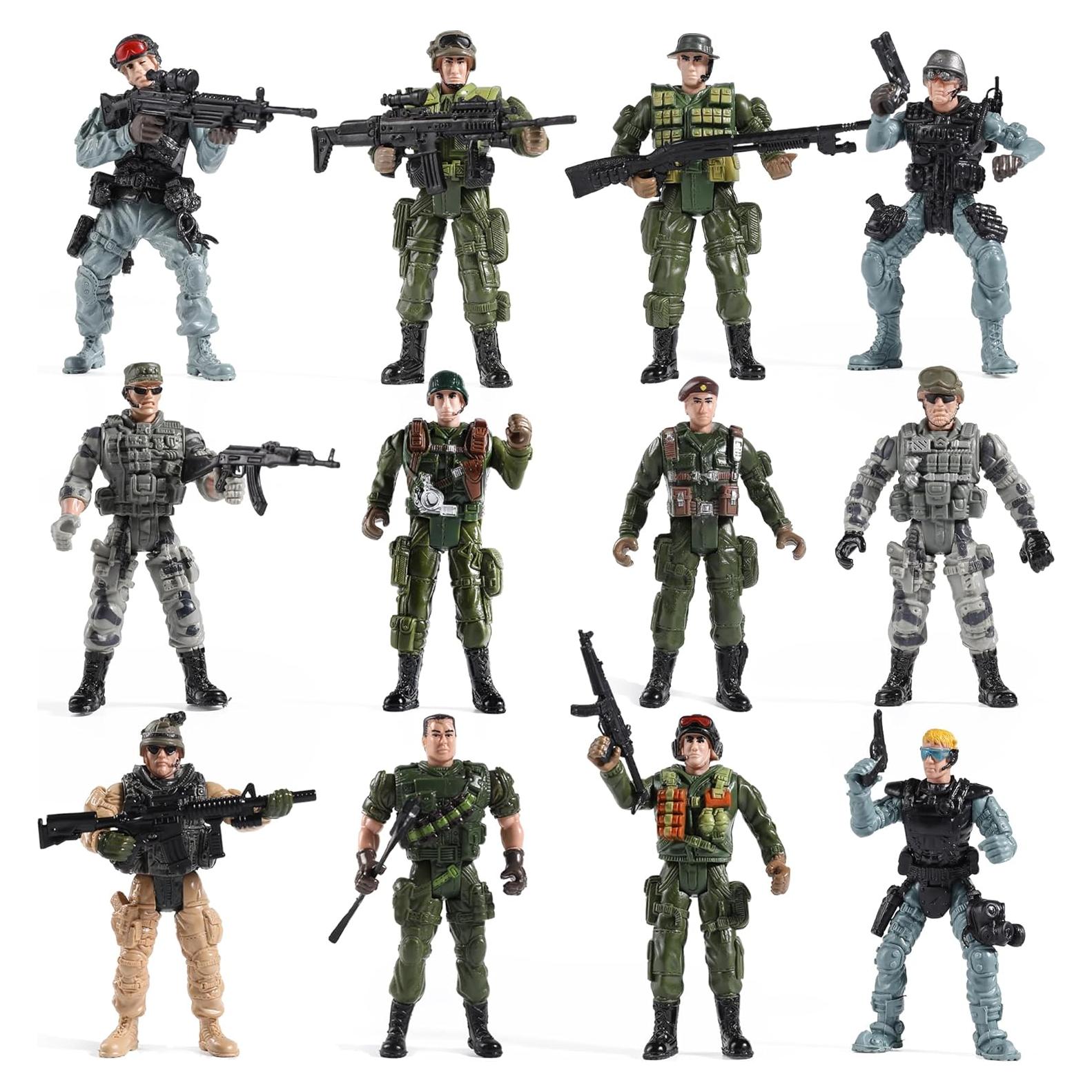 Conjunto de Soldados de Juguete CoG 12 Piezas con Armas