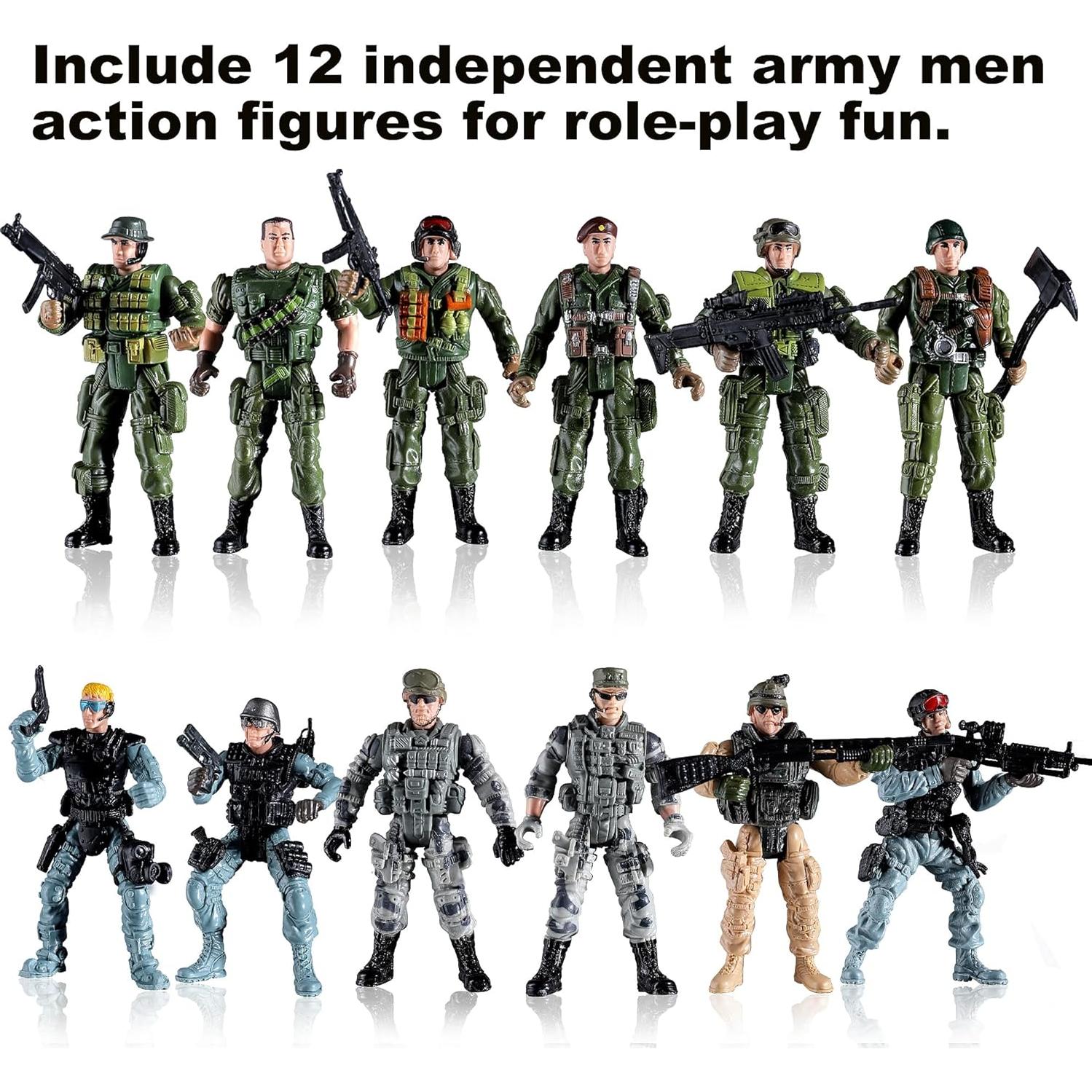 Conjunto de Soldados de Juguete CoG 12 Piezas con Armas