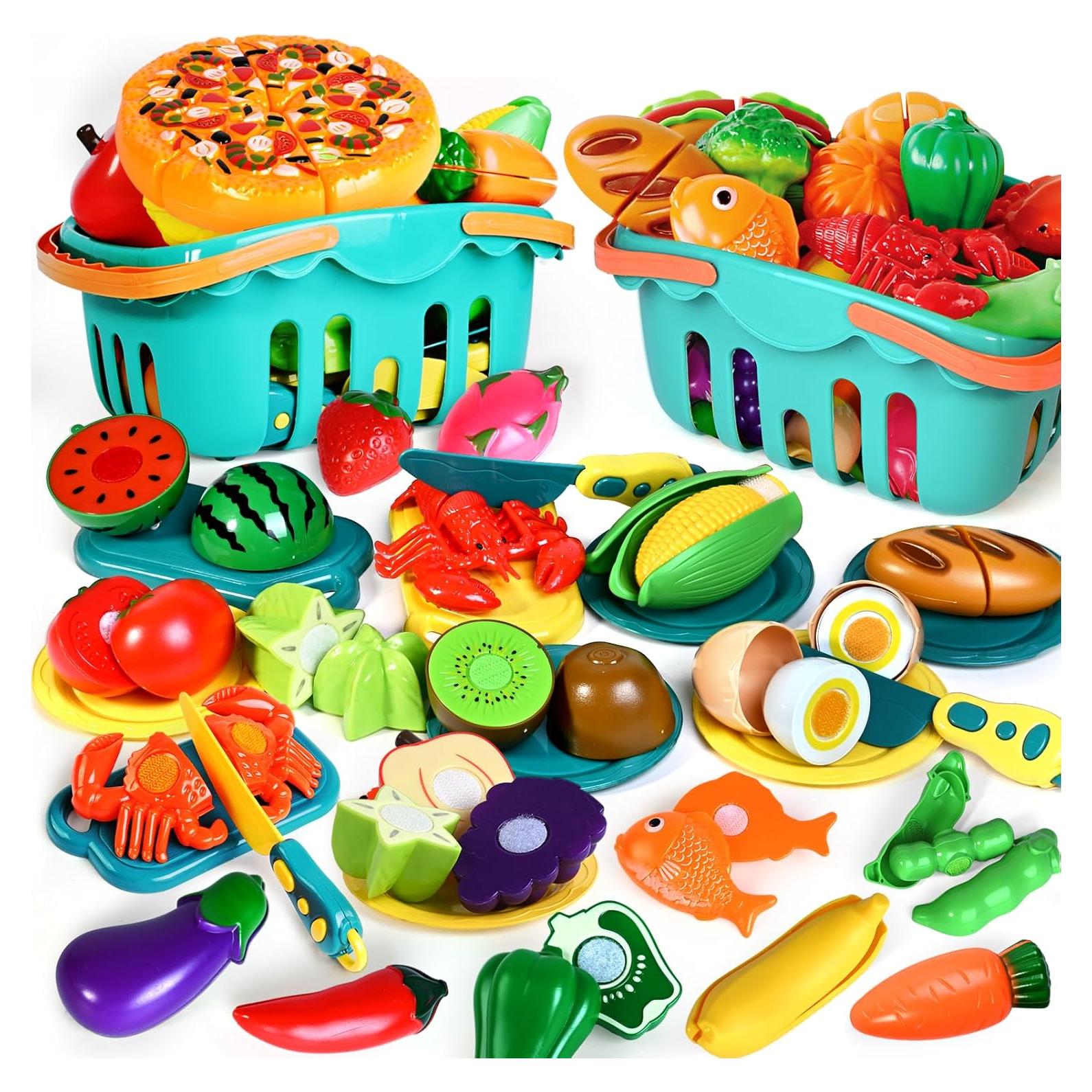 Juego de Comida de Juguete 100 Piezas para Niños 1-5 Años