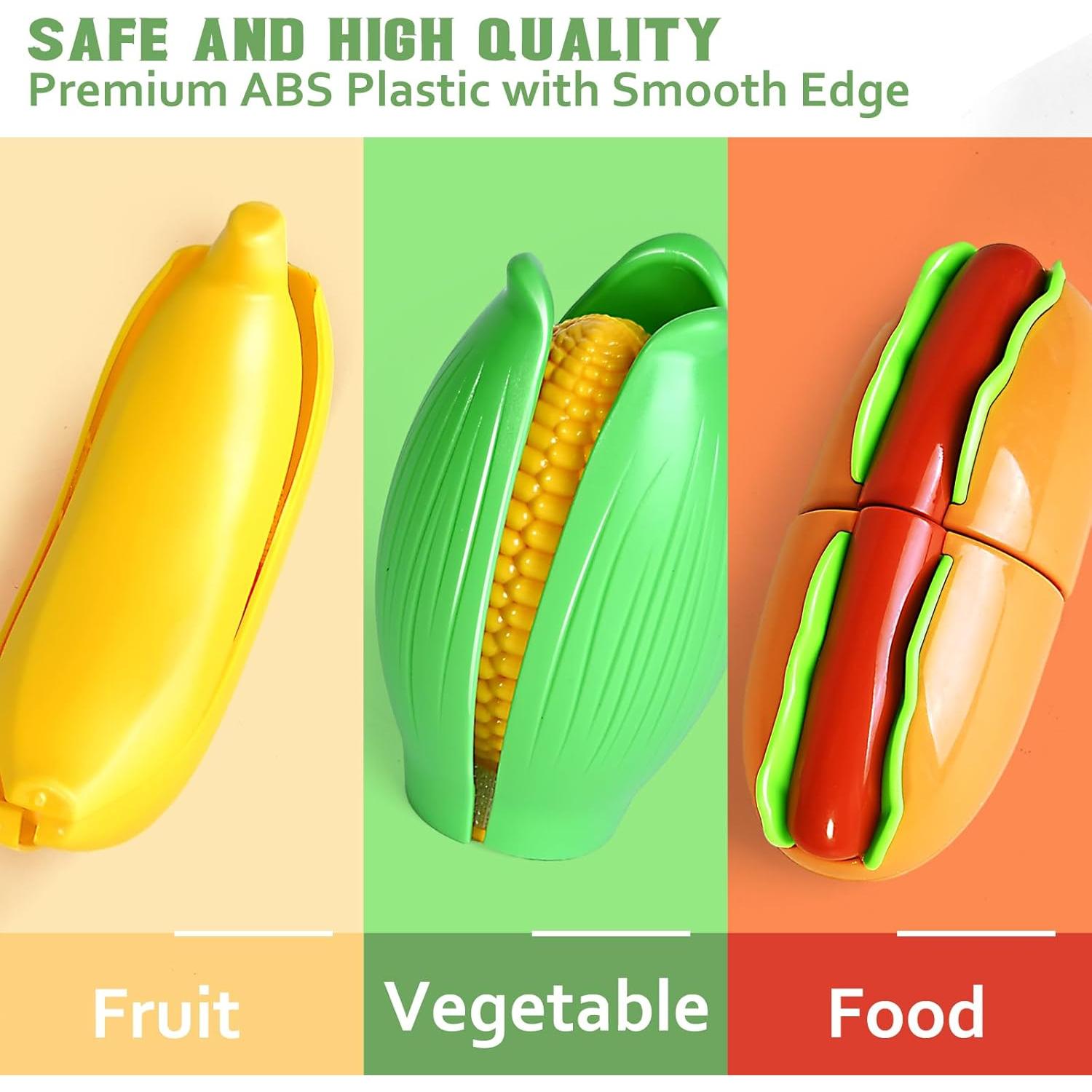 Juego de Comida de Juguete 100 Piezas para Niños 1-5 Años