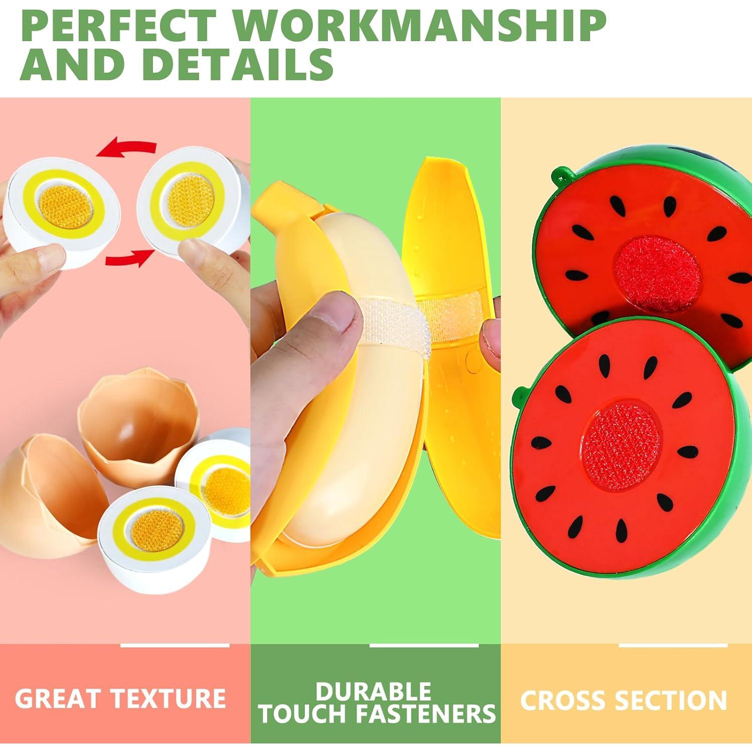 Juego de Comida de Juguete 100 Piezas para Niños 1-5 Años