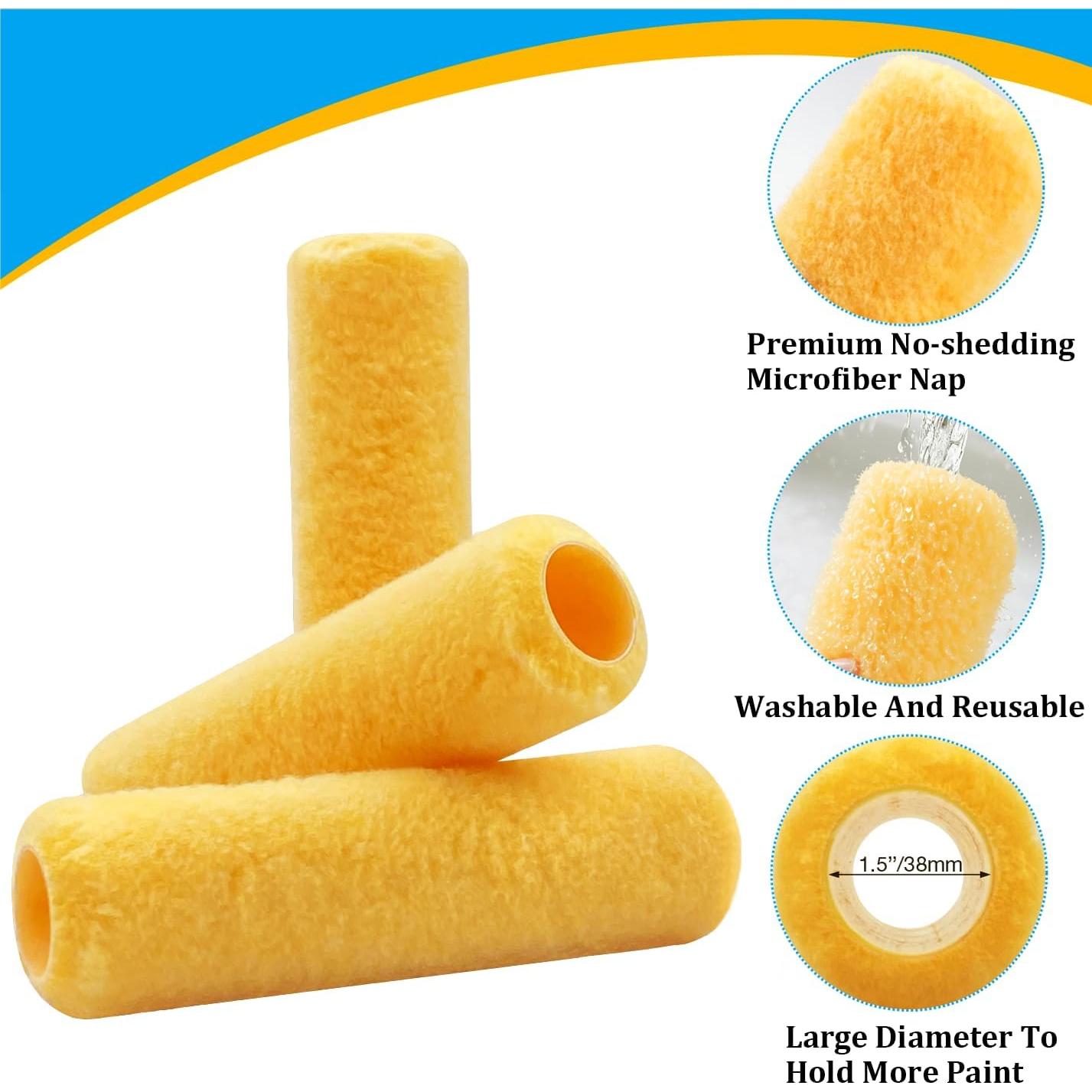 Kit de Rodillos de Pintura Andrew 3 Piezas 22.86 cm Amarillo