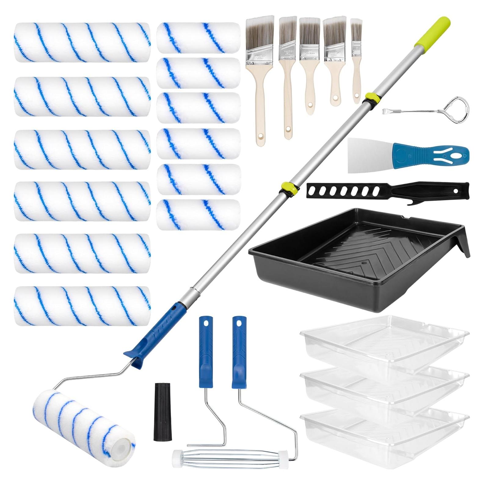 Kit de Rodillos de Pintura 28 Piezas ROtesonne con Extensión