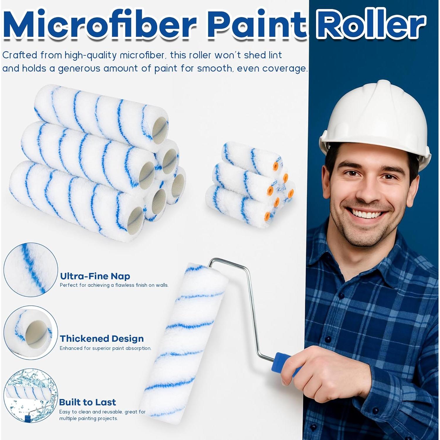 Kit de Rodillos de Pintura 28 Piezas ROtesonne con Extensión