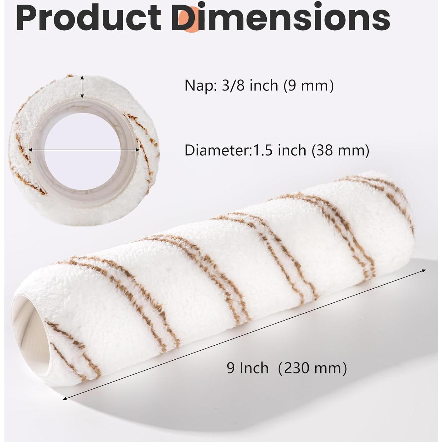 Fundas de Rodillo de Microfibra Mister Rui 23 cm - Paquete de 5