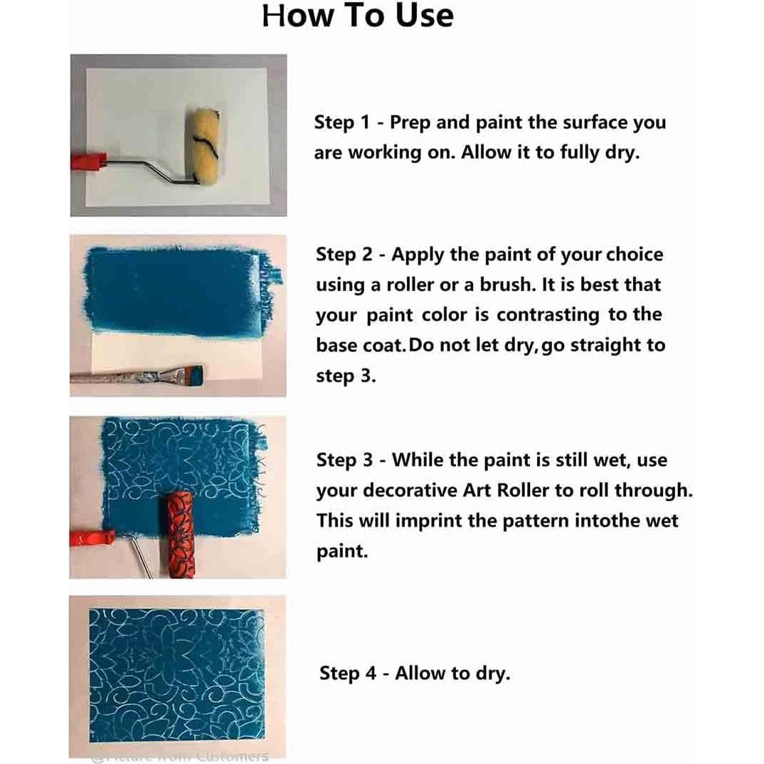 Rodillo de Pintura Decorativo Psivika 15 cm Goma Alta Calidad