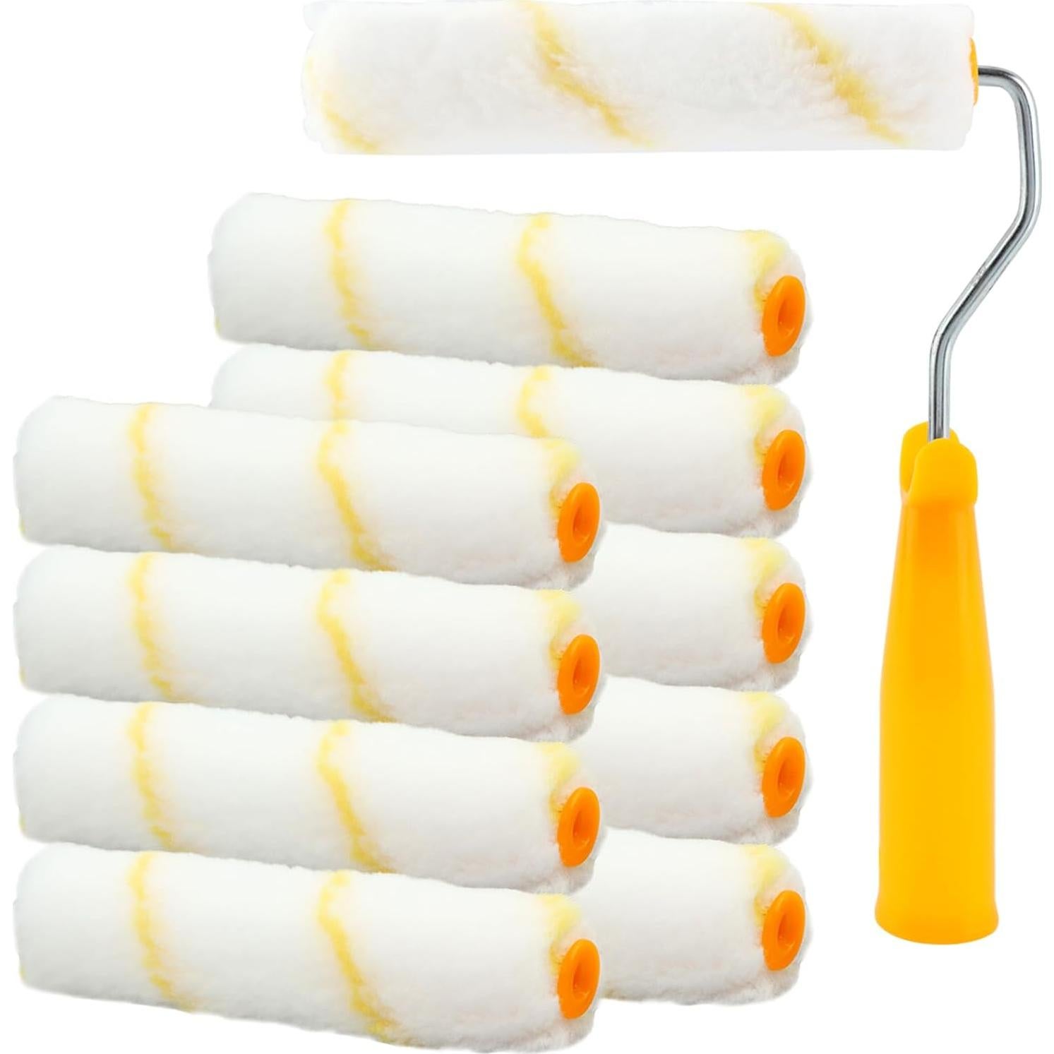 10 Fundas de Rodillo de Pintura Mini 15cm XuYelora Sin Pelusa