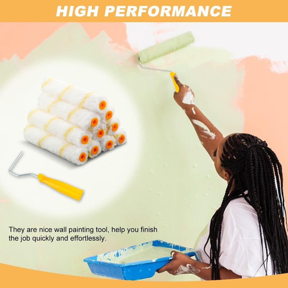 10 Fundas de Rodillo de Pintura Mini 15cm XuYelora Sin Pelusa