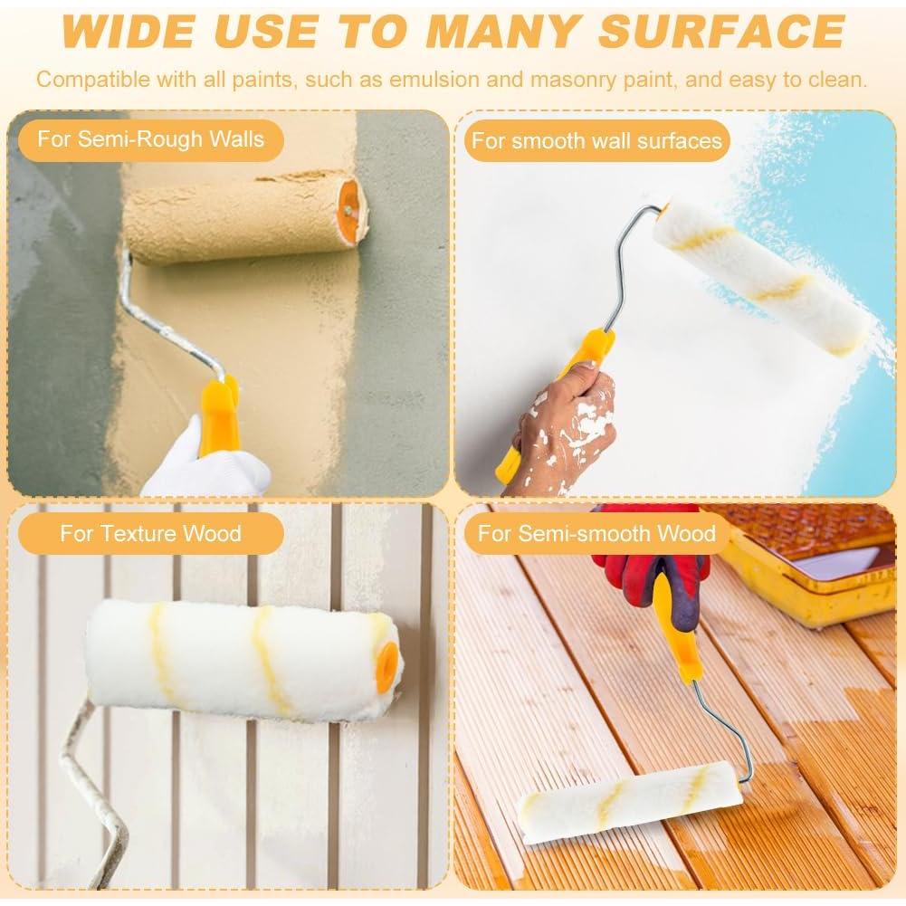 10 Fundas de Rodillo de Pintura Mini 15cm XuYelora Sin Pelusa