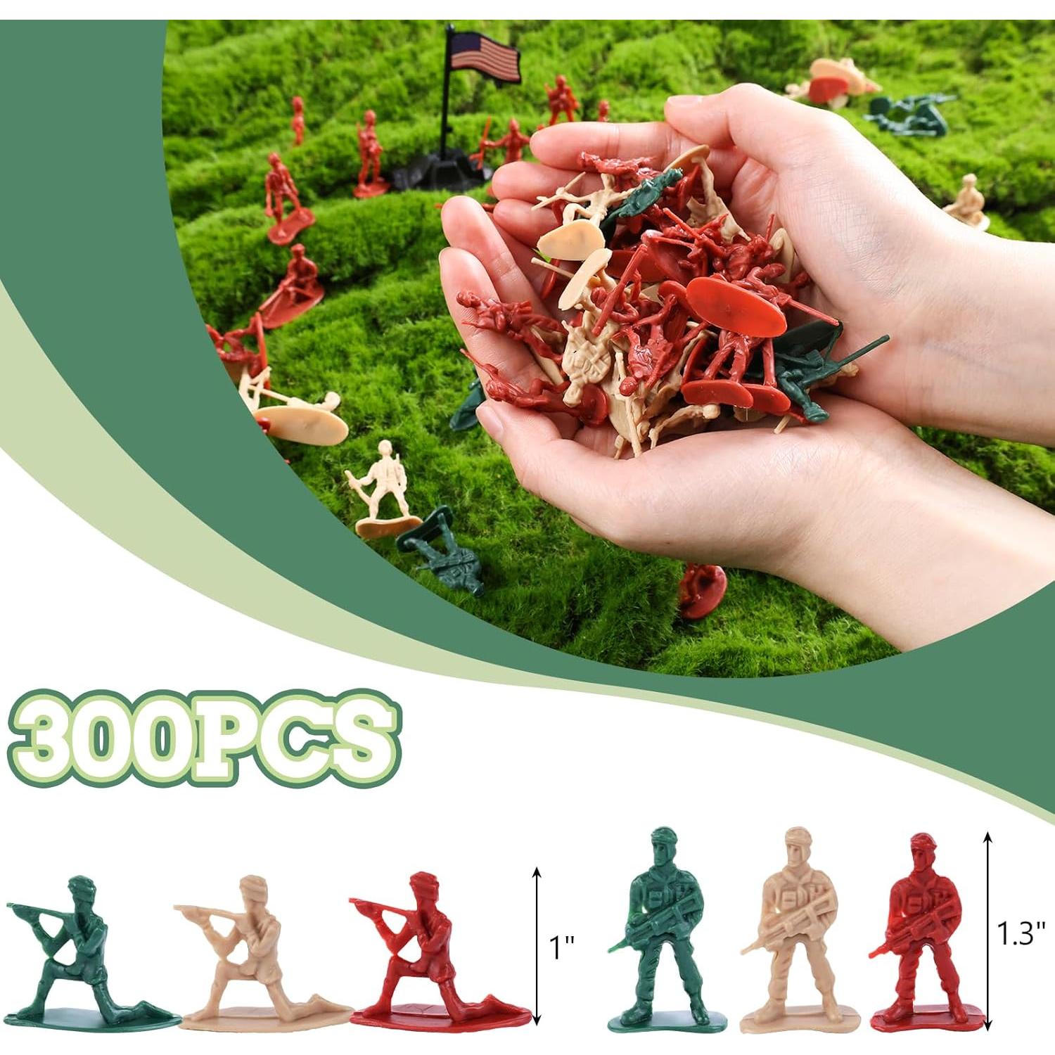 Conjunto de Soldados de Juguete 300PCS 3 Nutrias - 3 Colores