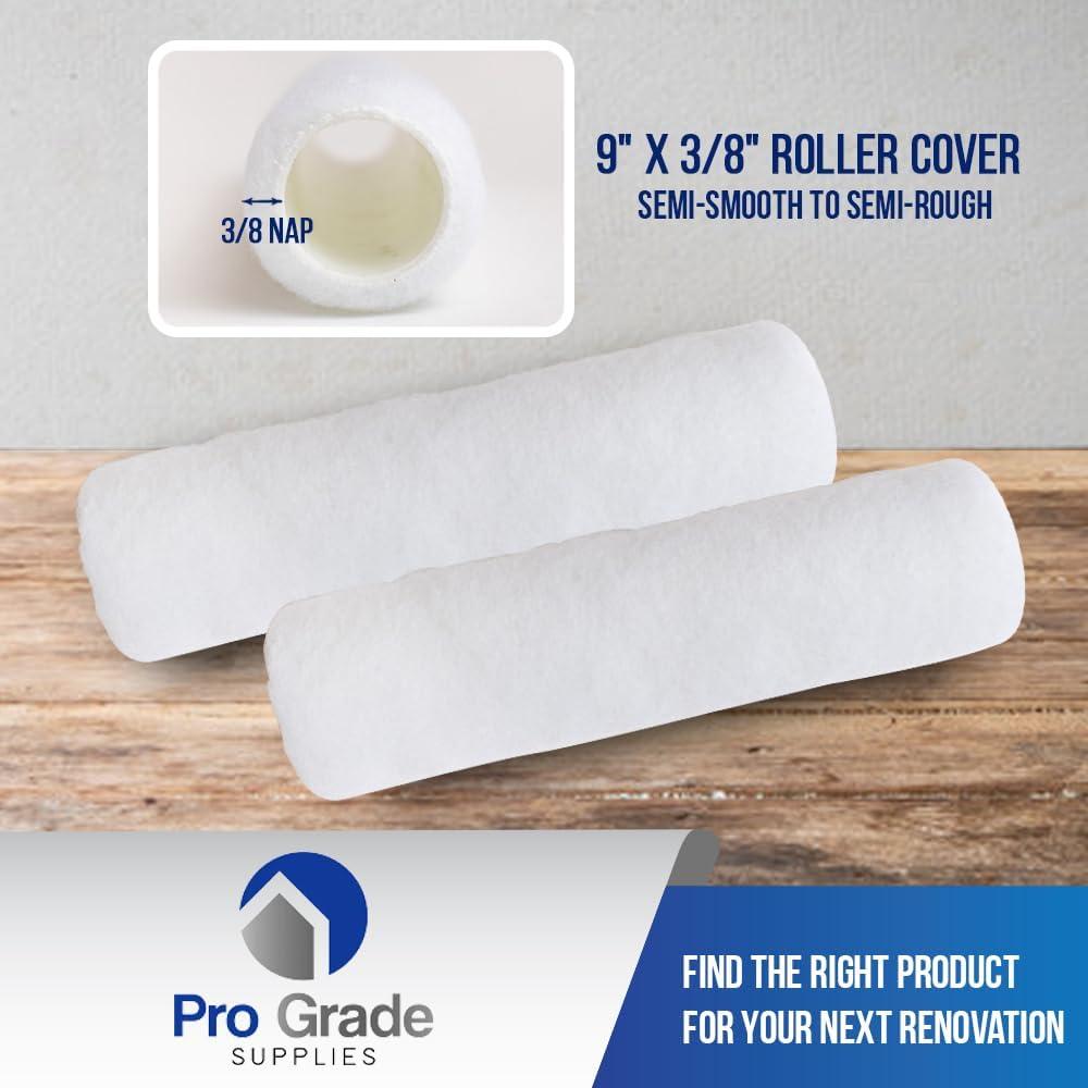 Fundas de Rodillo de Pintura Pro Grade Nylon Blanco 9" 5 Pzas