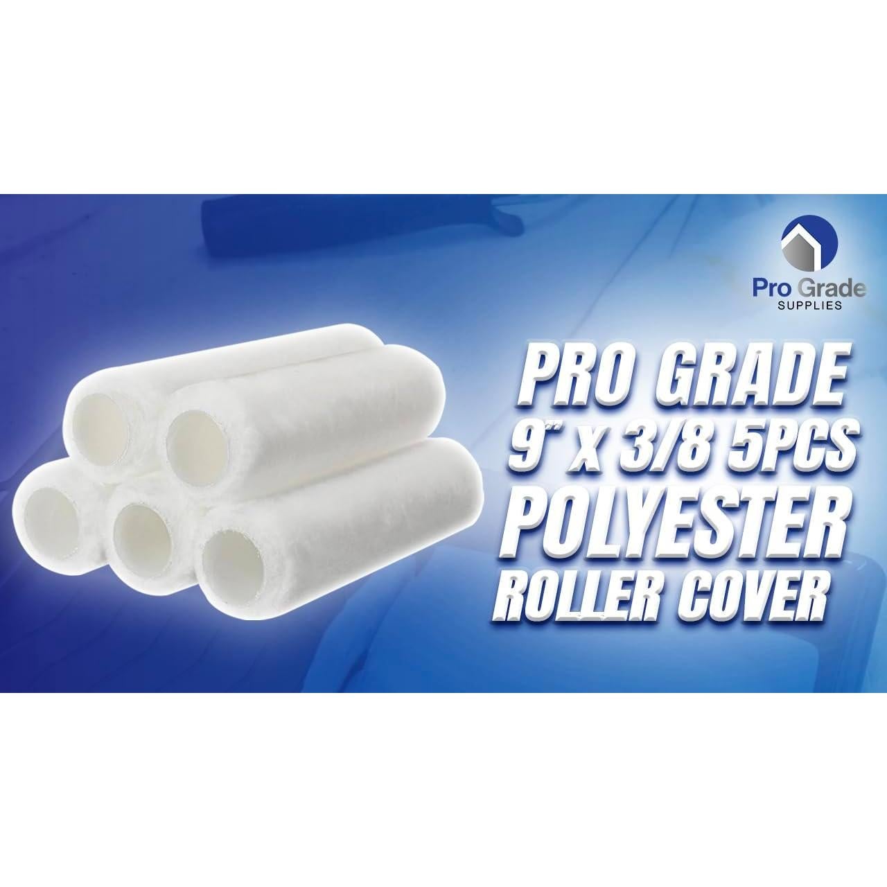 Fundas de Rodillo de Pintura Pro Grade Nylon Blanco 9" 5 Pzas