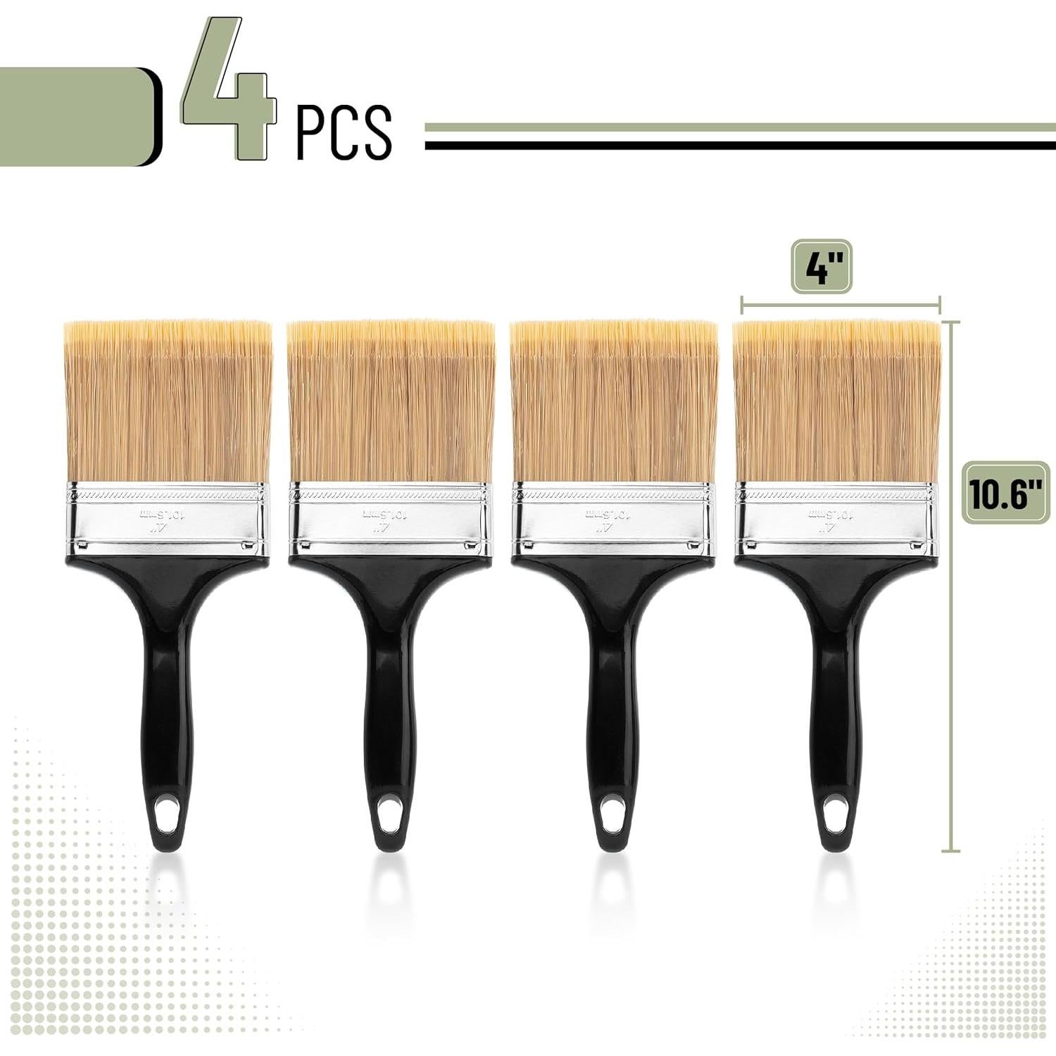 Pinceles para Pintura Bates Choice, 4 Unidades, 10.16 cm