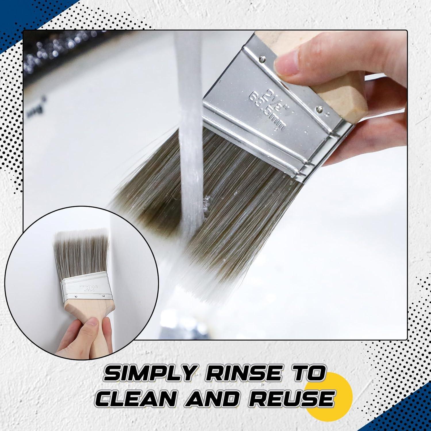 Paquete de 12 Pinceles de Pintura Angulados Acellegic 6.35 cm