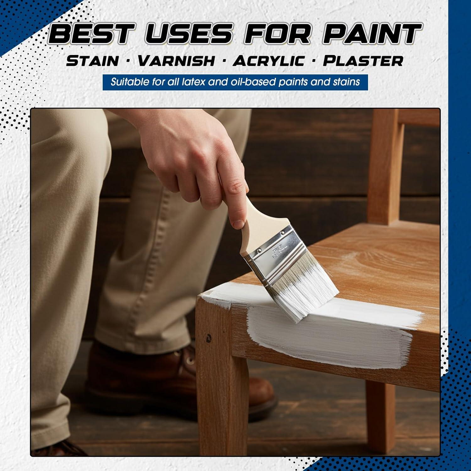 Paquete de 12 Pinceles de Pintura Angulados Acellegic 6.35 cm