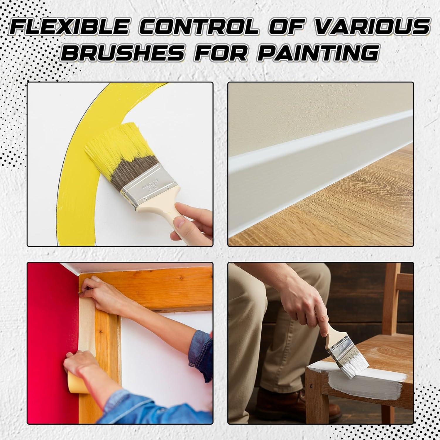 Paquete de 12 Pinceles de Pintura Angulados Acellegic 6.35 cm