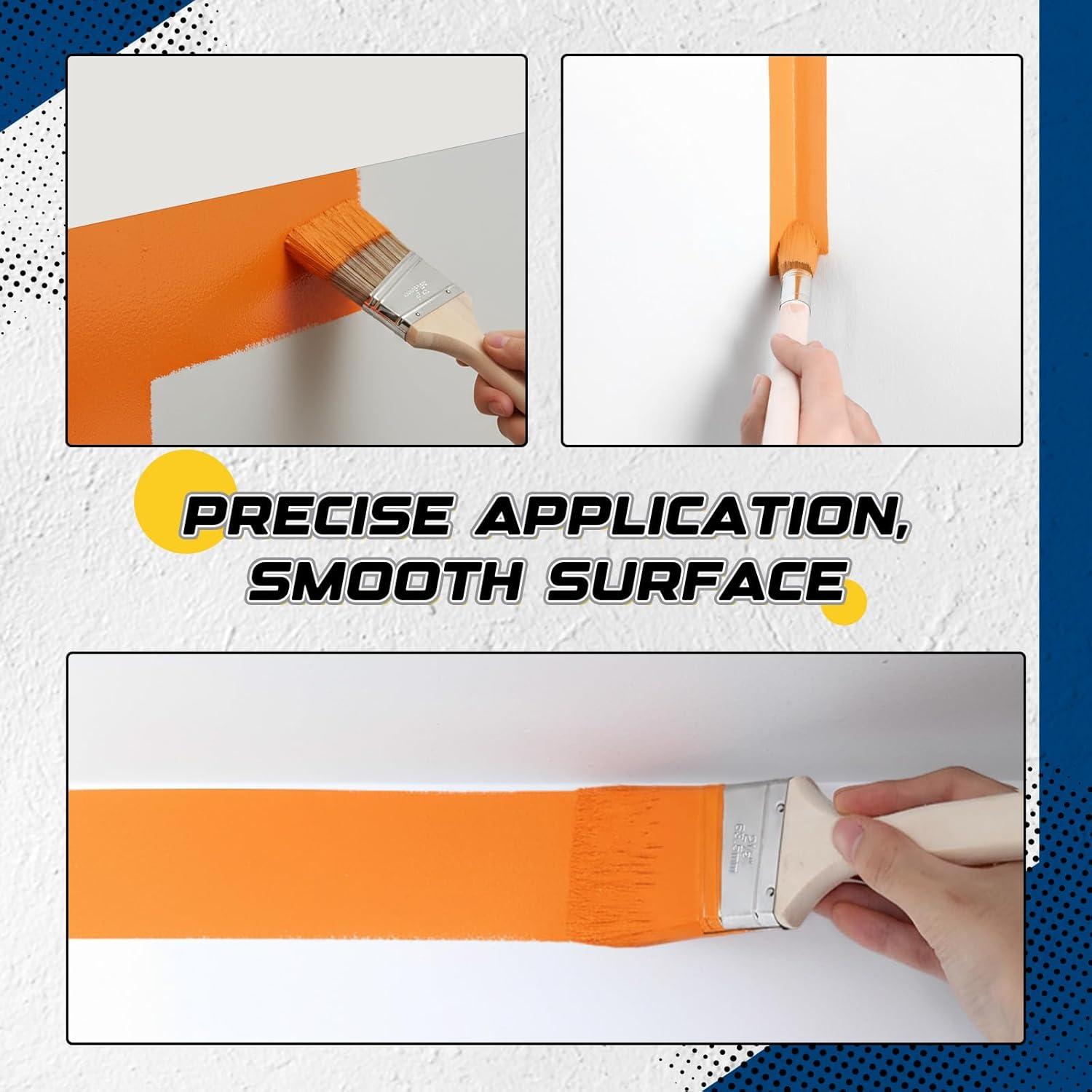 Paquete de 12 Pinceles de Pintura Angulados Acellegic 6.35 cm