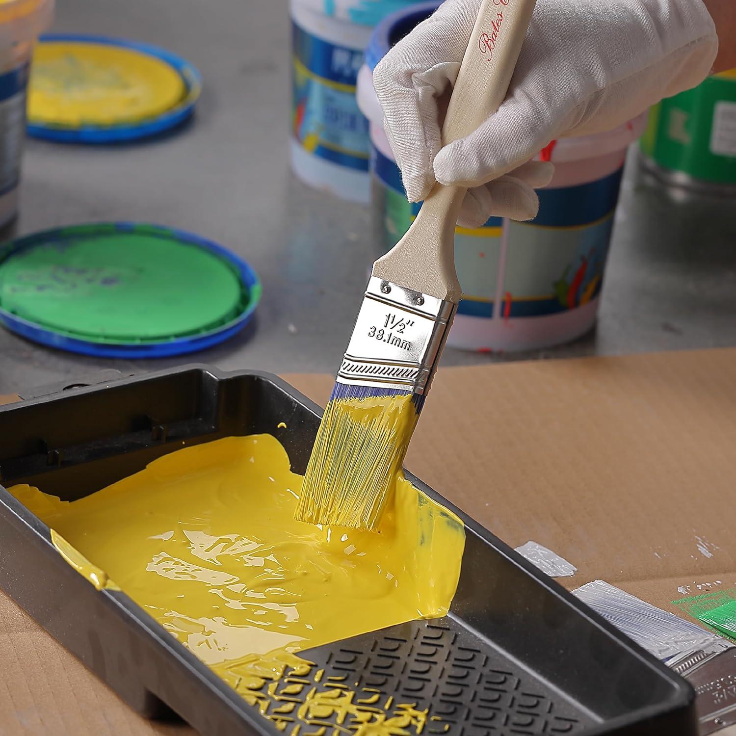 Pinceles de Pintura Bates - Paquete de 10 Angulados 2.54 a 7.62 cm