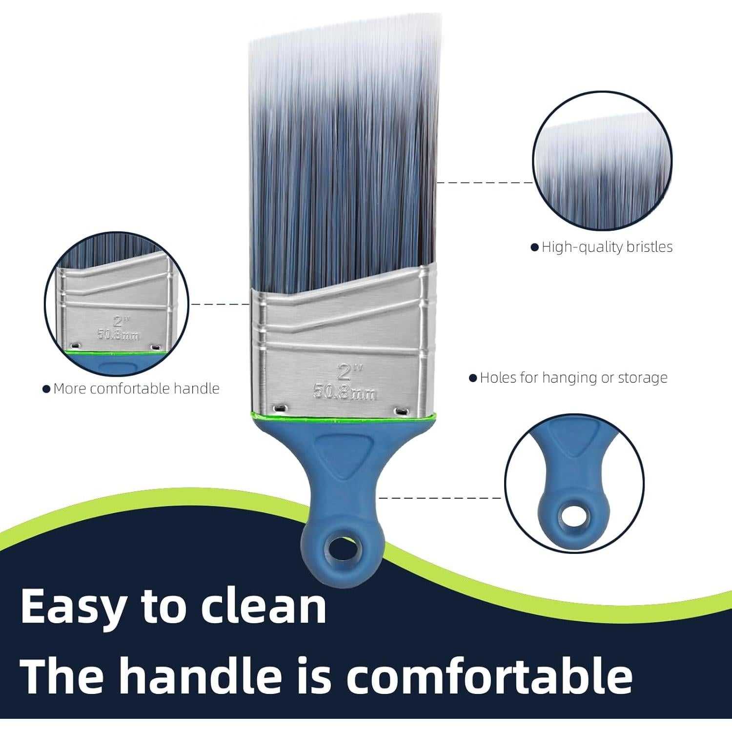 Juego de Pinceles de Pintura Wesquer 3 Piezas Mango Corto