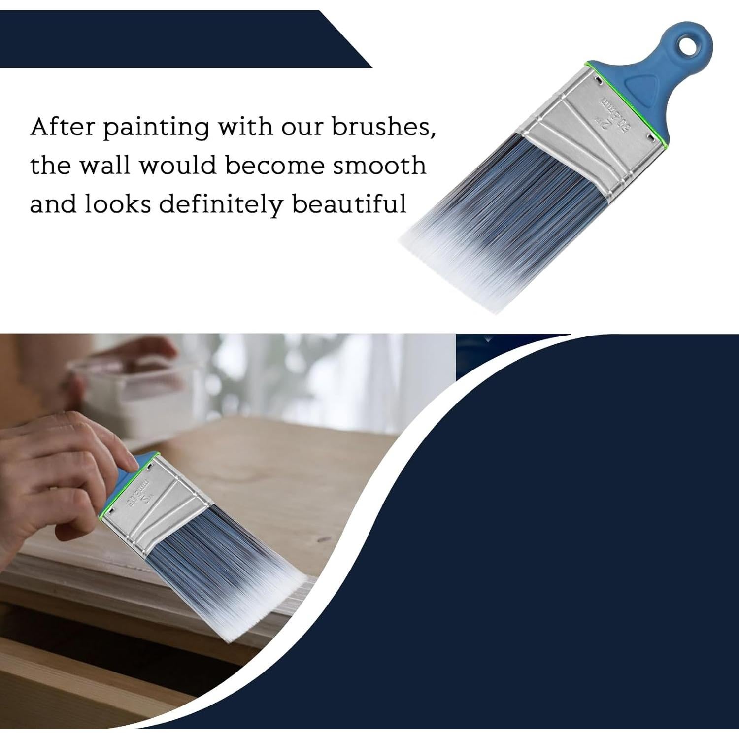 Juego de Pinceles de Pintura Wesquer 3 Piezas Mango Corto