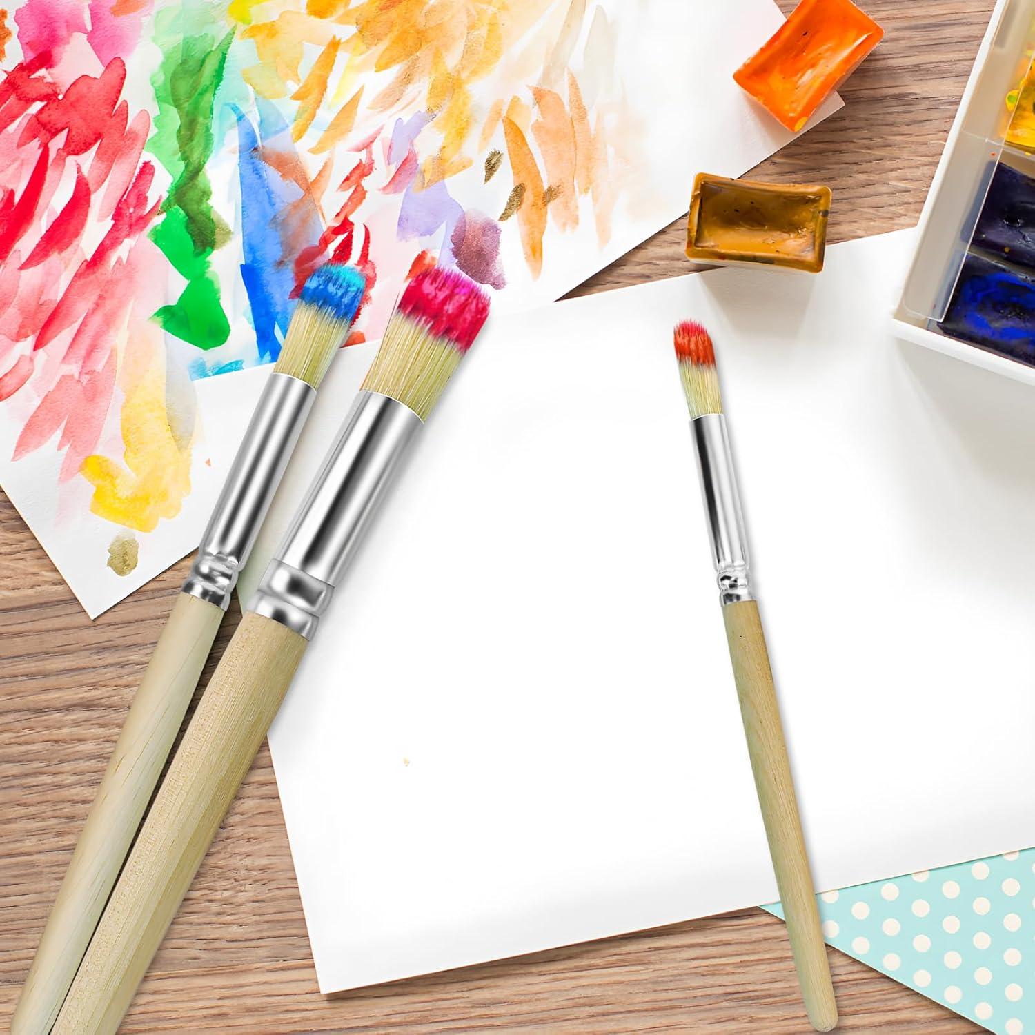 Juego de Pinceles de Plantilla QVYQVY - 6 Piezas Cerda Natural