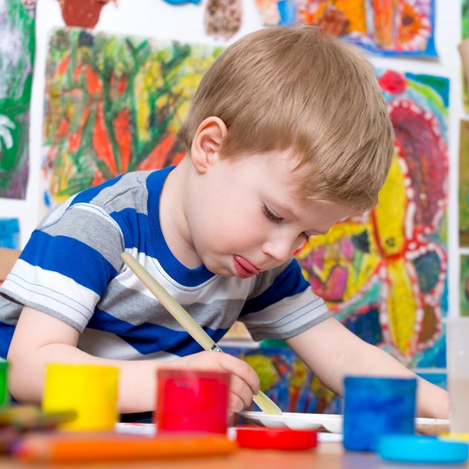 Juego de Pinceles de Plantilla QVYQVY - 6 Piezas Cerda Natural