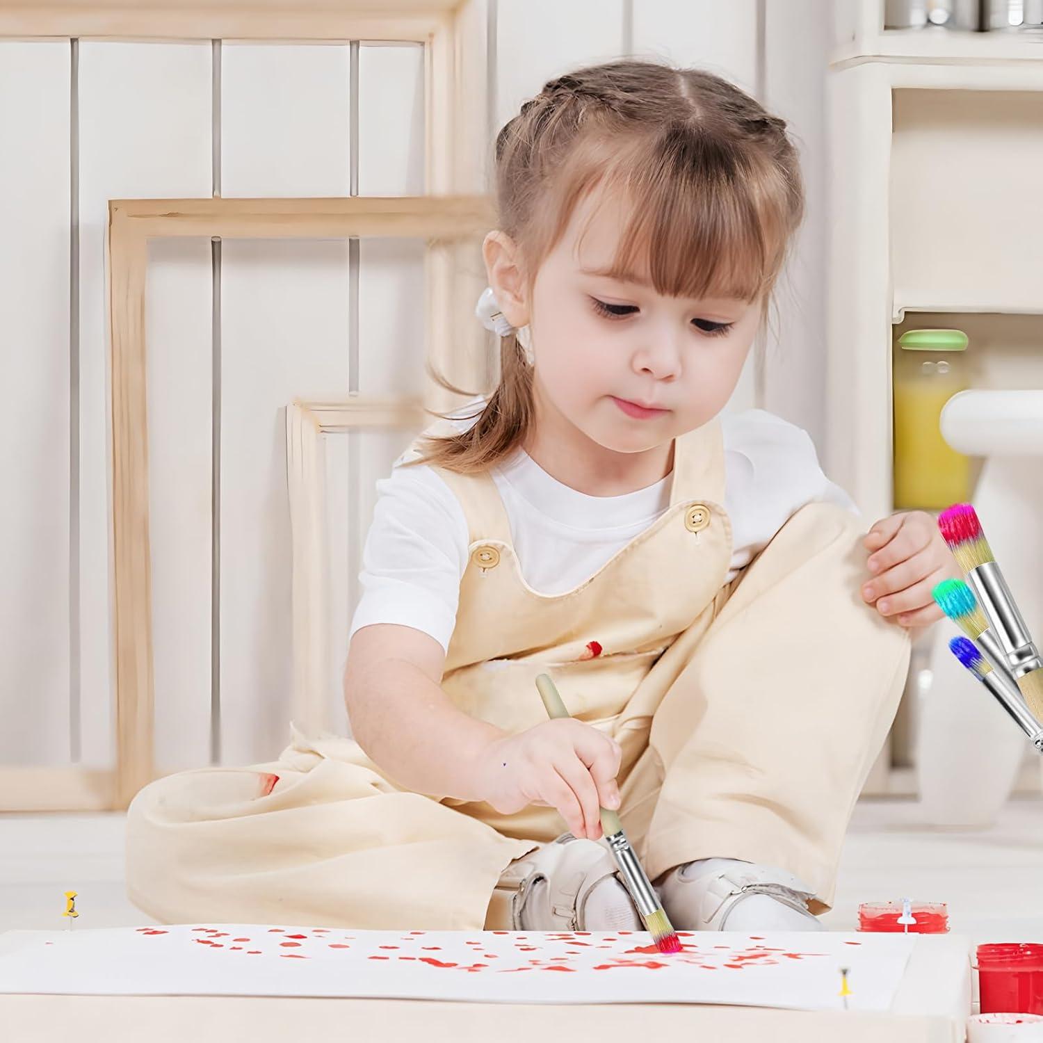 Juego de Pinceles de Plantilla QVYQVY - 6 Piezas Cerda Natural