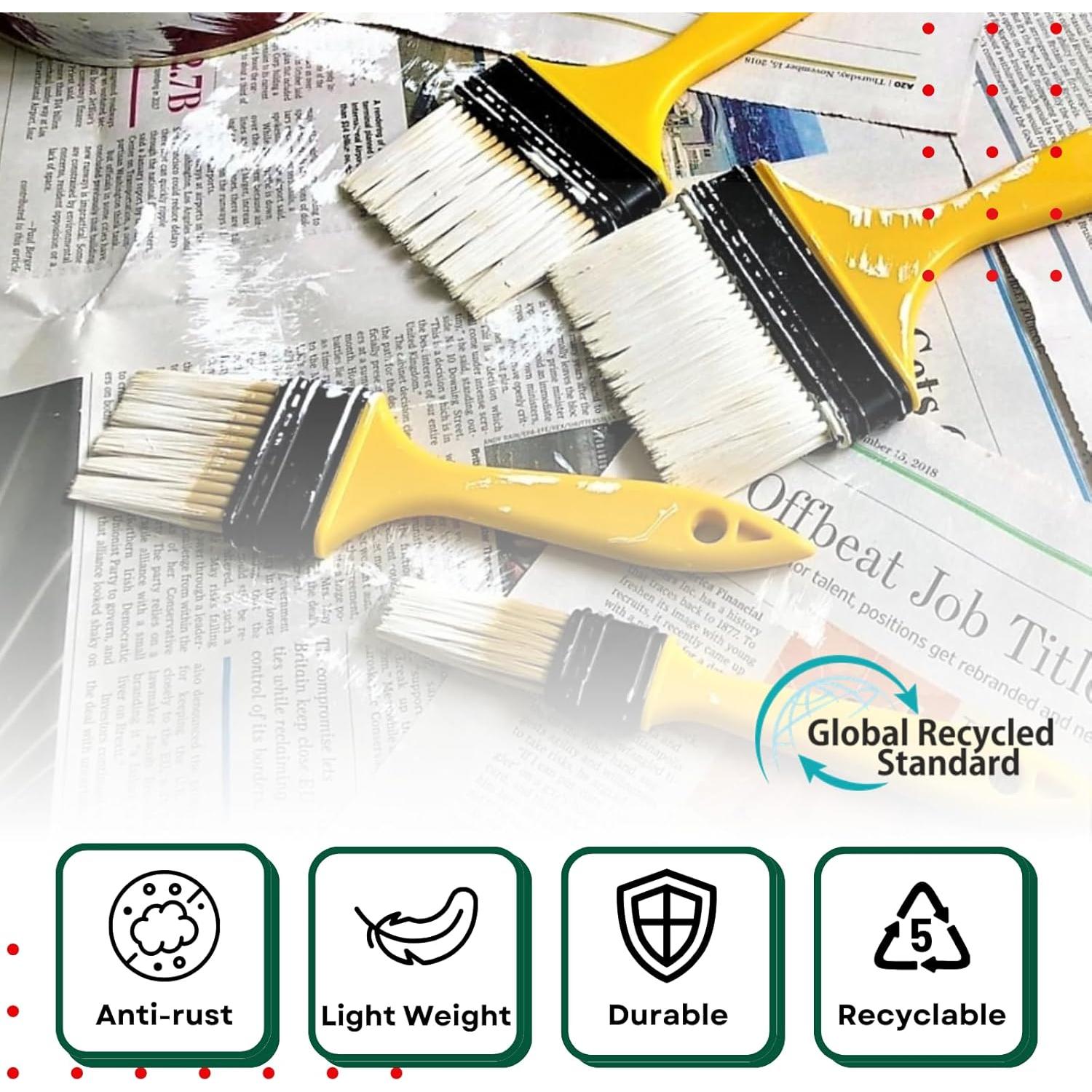 Pinceles de Pintura PANCLUB 14 Pcs 10.16 cm Cerda Flagged