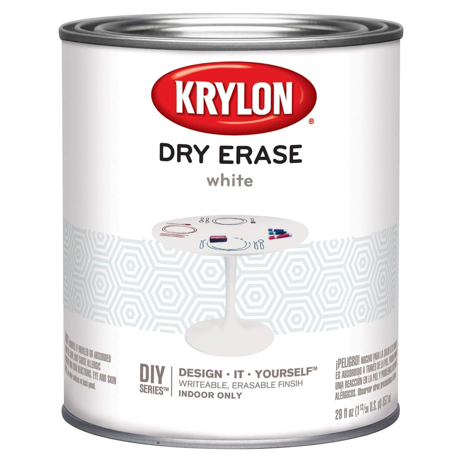 Pintura Krylon para Borrado en Seco 1 cuarto Blanco