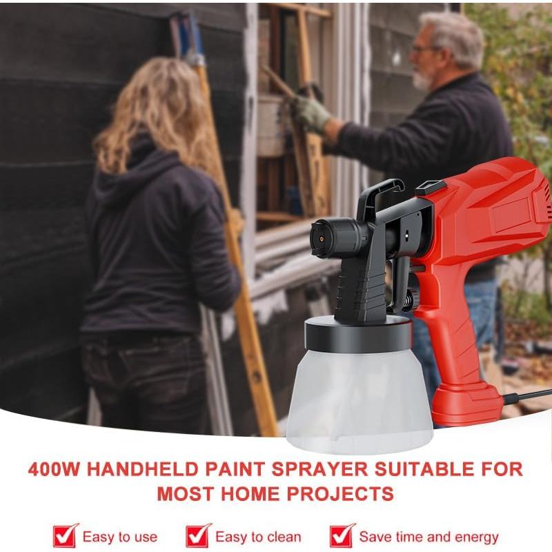 Pulverizador de Pintura Inalámbrico Genérico 400W 800ml 4 Boquillas