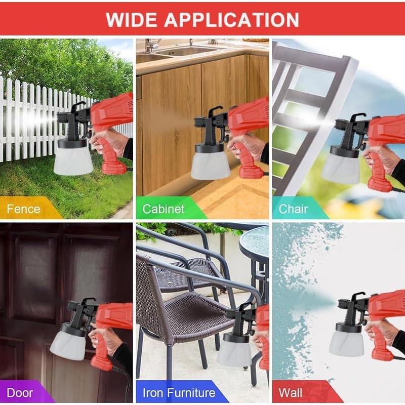 Pulverizador de Pintura Inalámbrico Genérico 400W 800ml 4 Boquillas