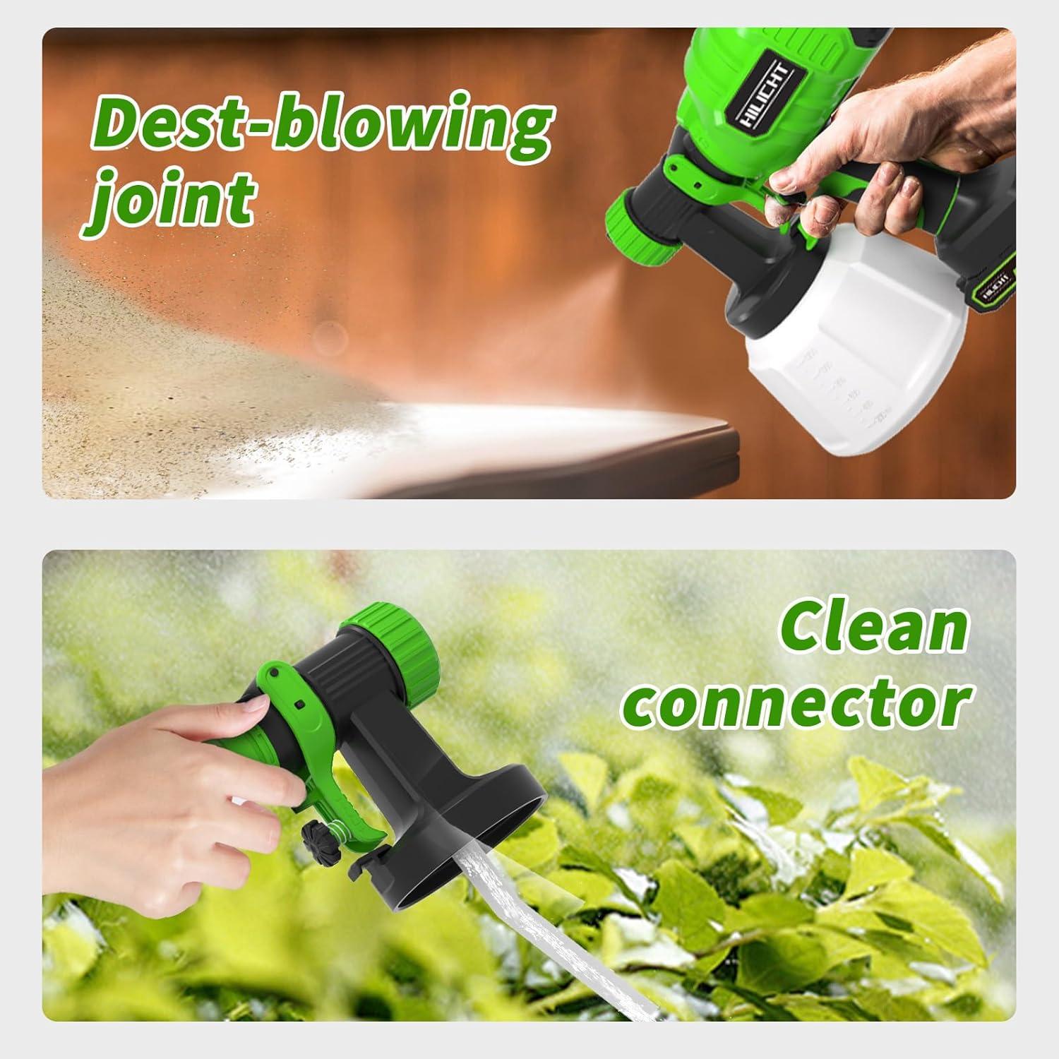 Pistola de Pulverización HILICHT 21V con 3 Boquillas y Control de Flujo