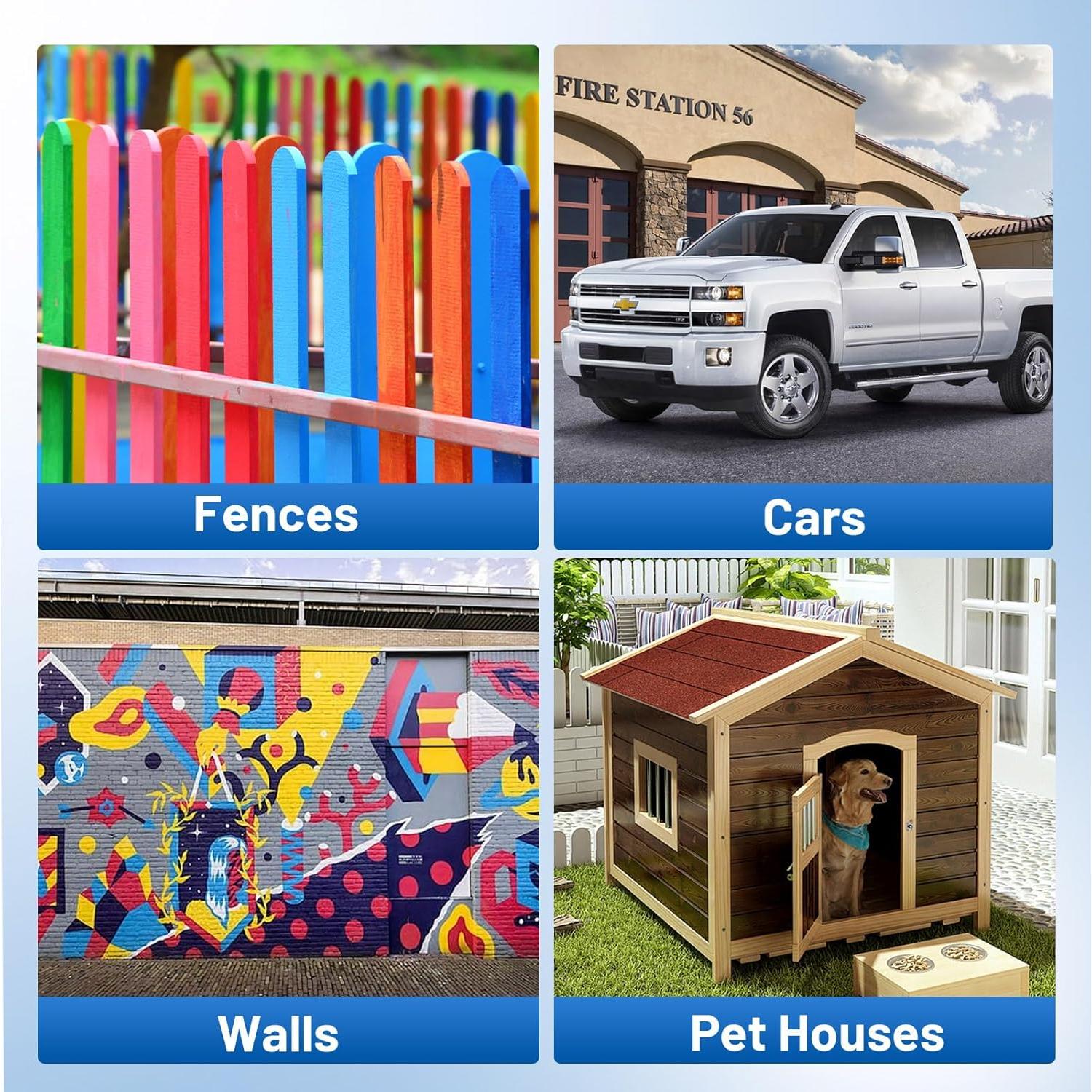 Pulverizador de pintura inalámbrico Hiesuan 18V, 2 contenedores