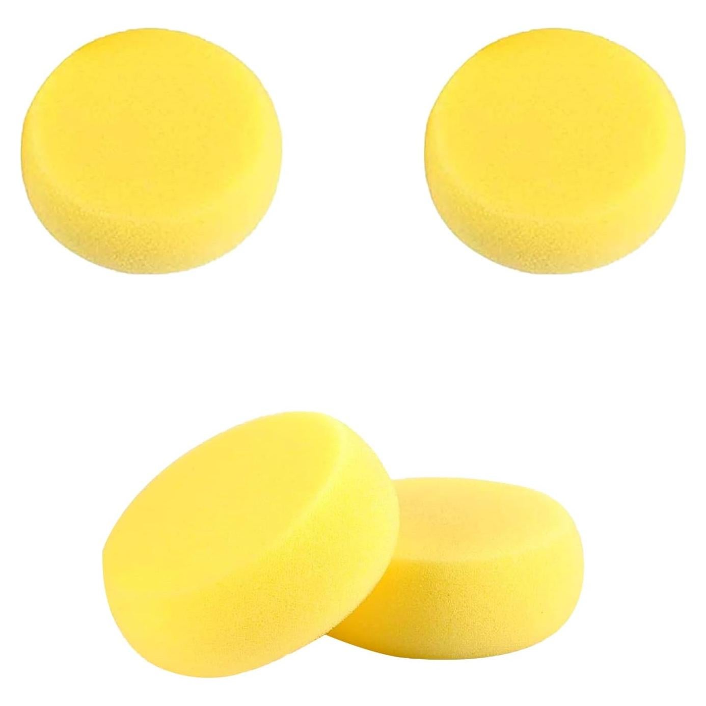 4 Pcs Esponjas Redondas para Pintura WAFJAMF 7.5 cm Amarillas