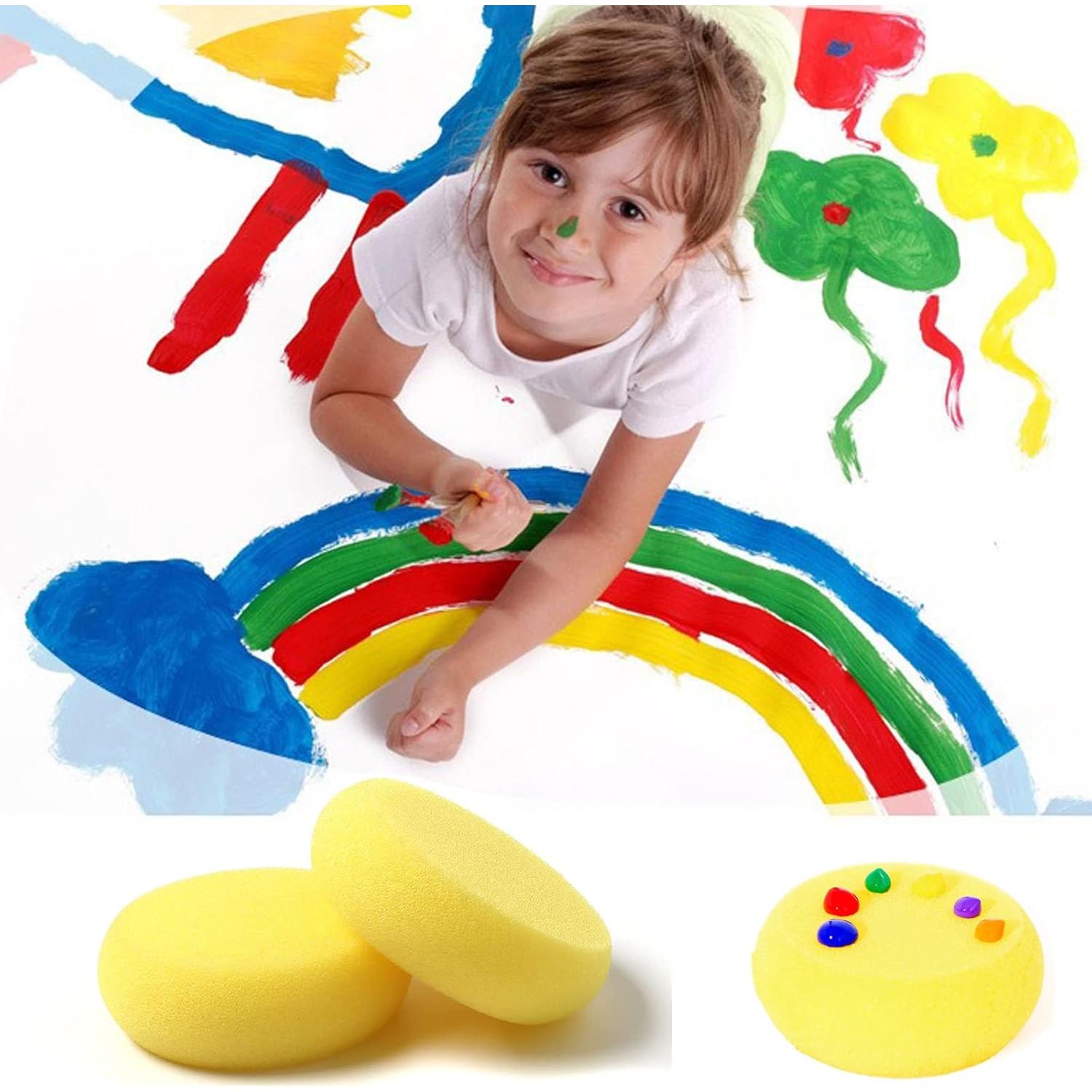 4 Pcs Esponjas Redondas para Pintura WAFJAMF 7.5 cm Amarillas