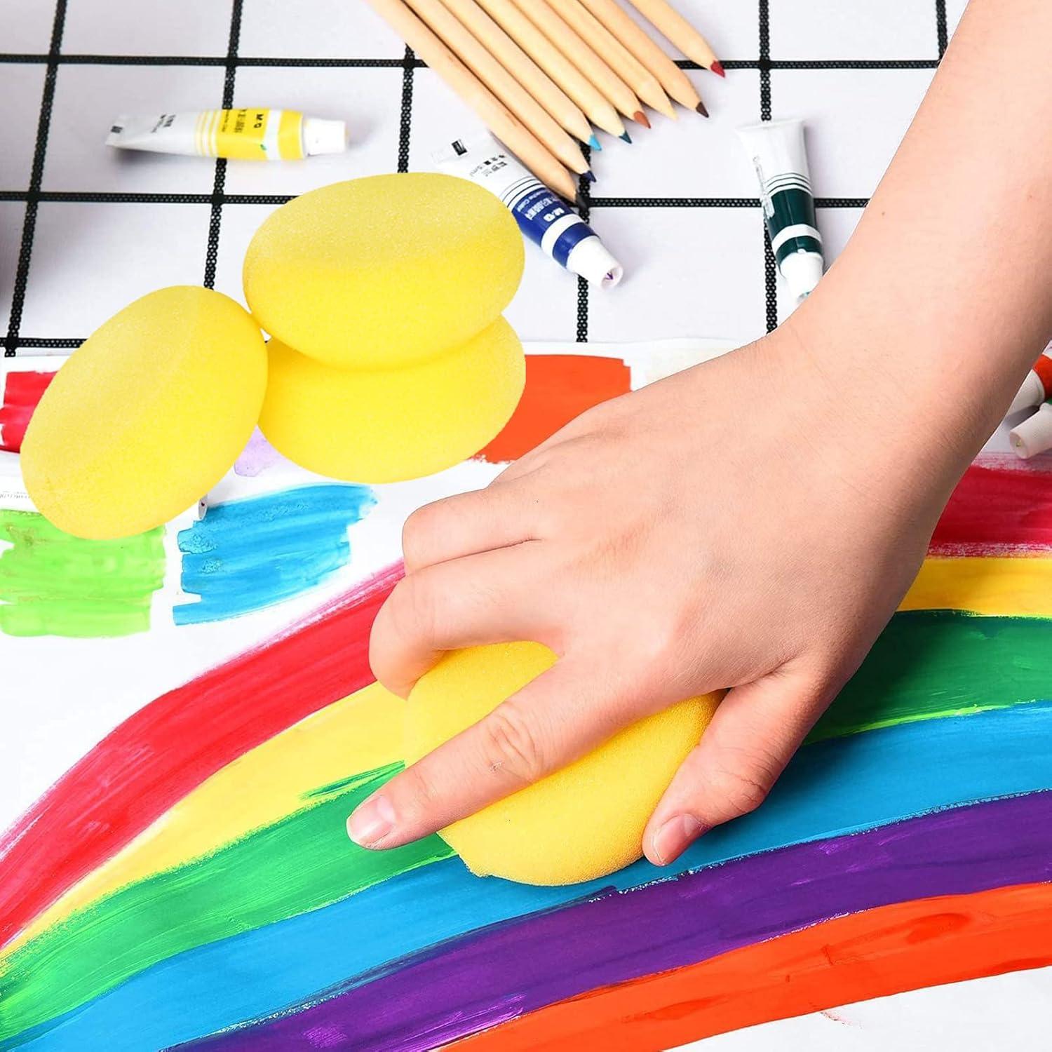 4 Pcs Esponjas Redondas para Pintura WAFJAMF 7.5 cm Amarillas