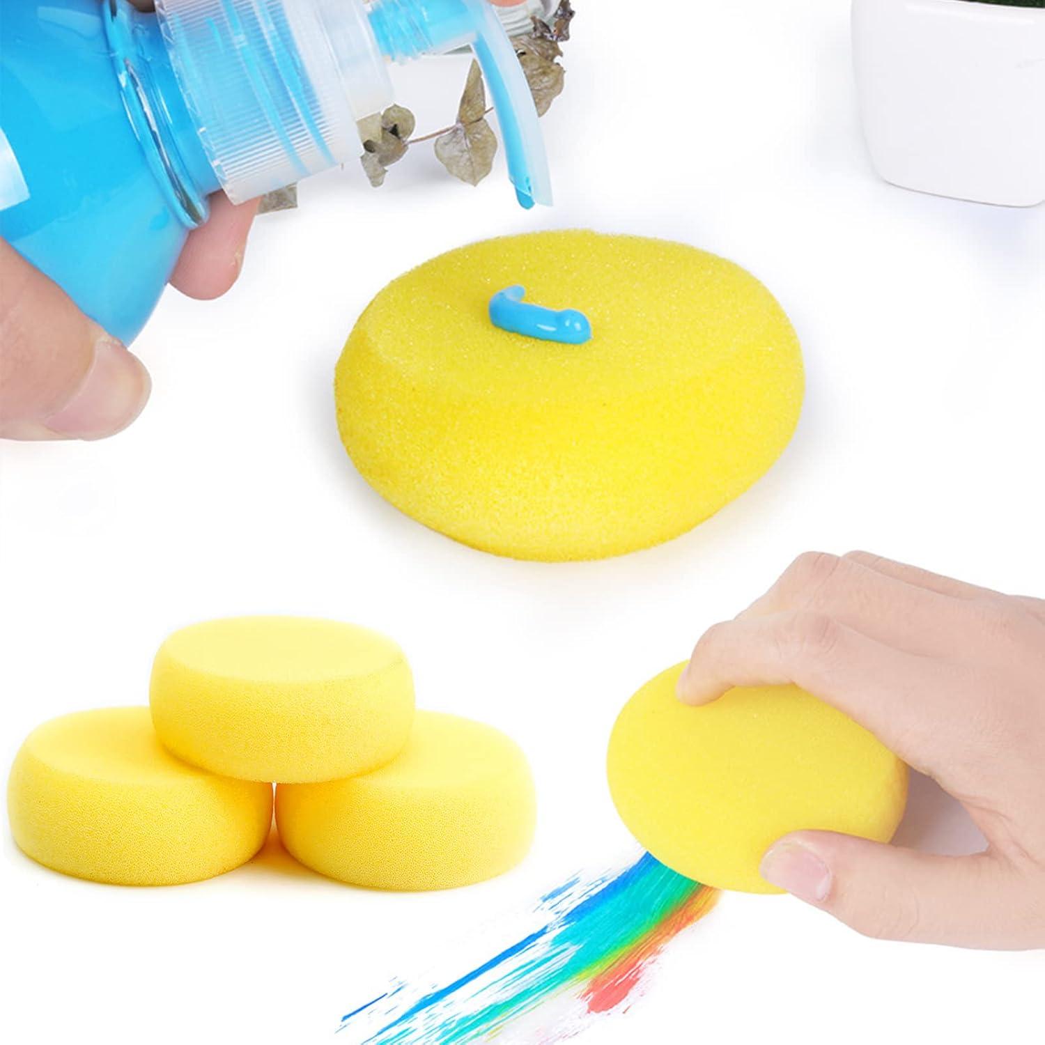 4 Pcs Esponjas Redondas para Pintura WAFJAMF 7.5 cm Amarillas