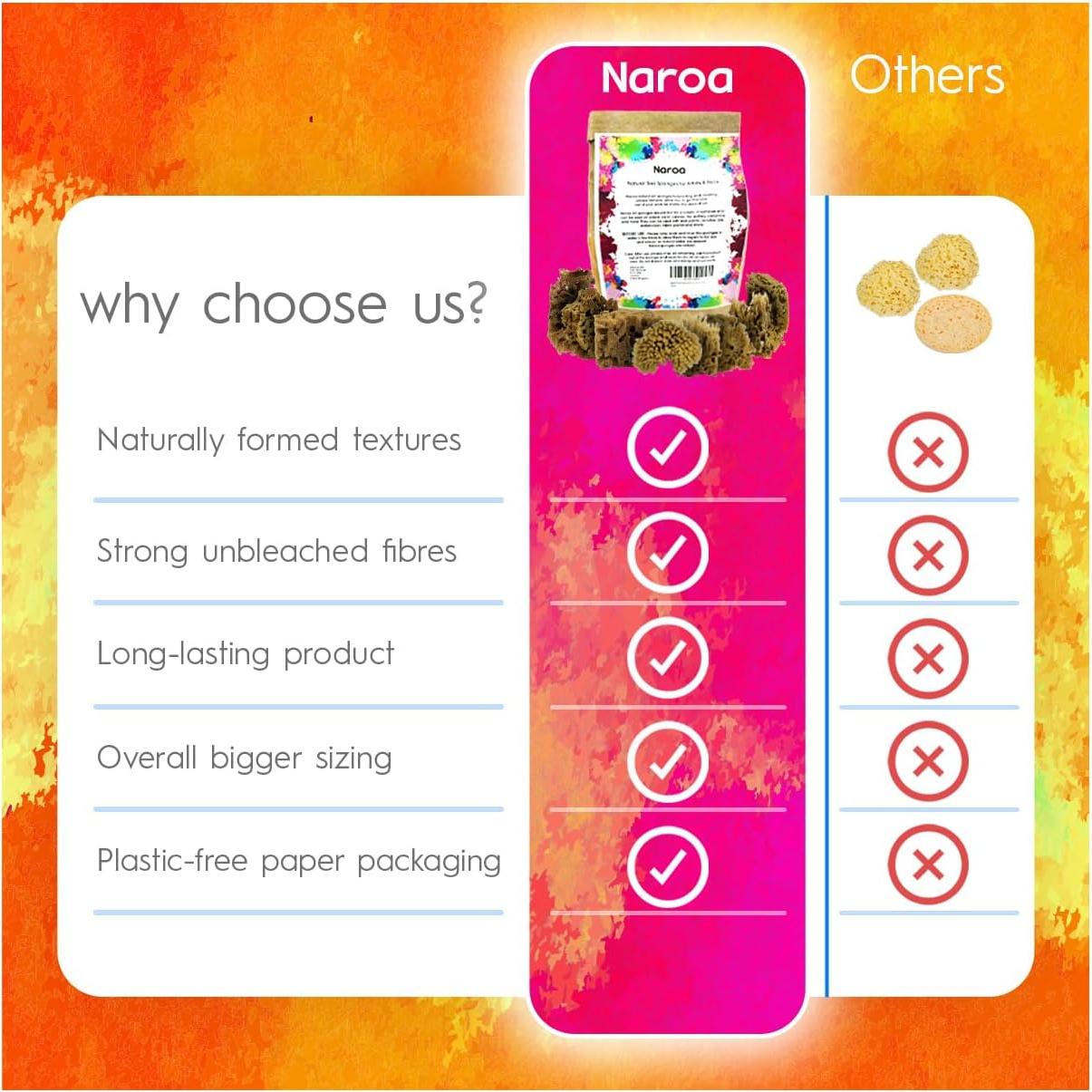 Esponjas Marinas Naturales Naroa para Pintura 8 Piezas