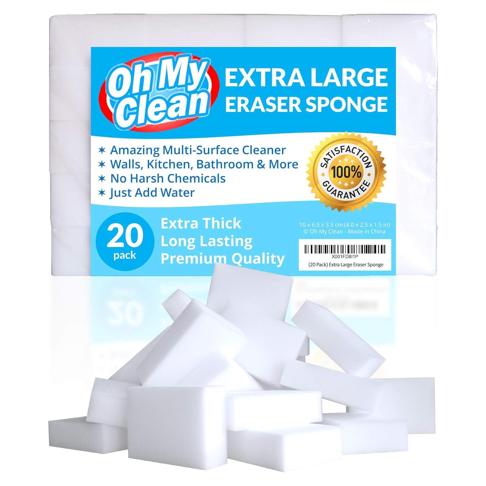 Paquete de 20 Esponjas Borradoras Oh My Clean - Extra Gruesas