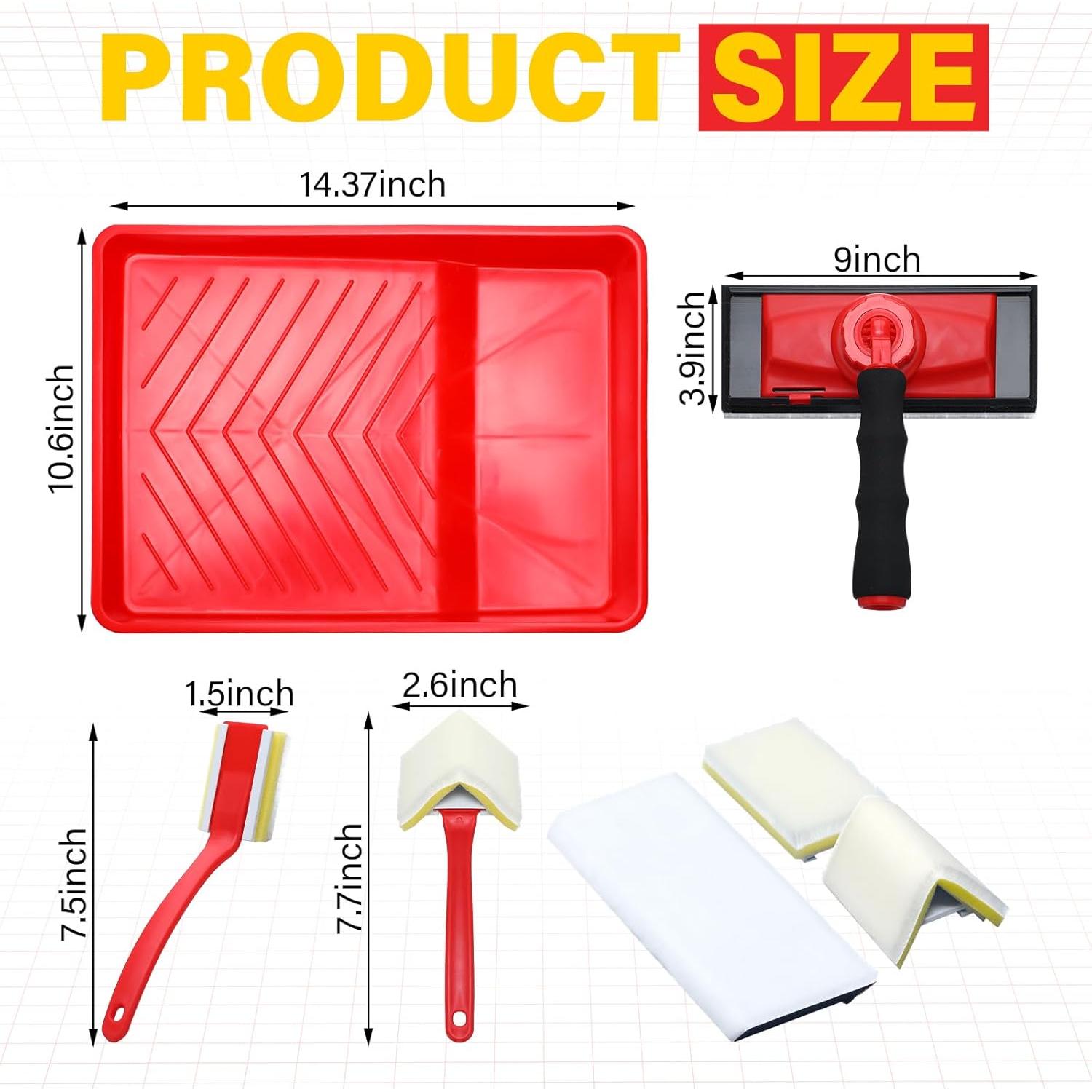 Juego de Herramientas de Pintura Lothee 7 Pcs con Almohadilla 23 cm