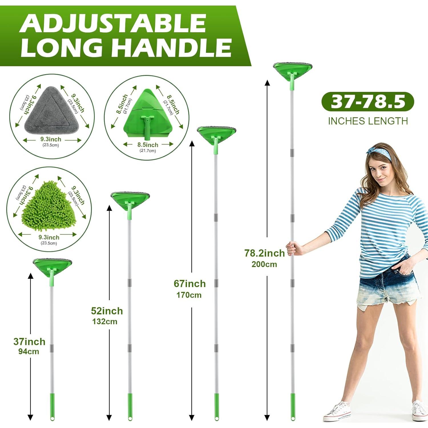 Mopa Triangular Limpiadora RONSUNG con Mango de 208 cm y 4 Almohadillas