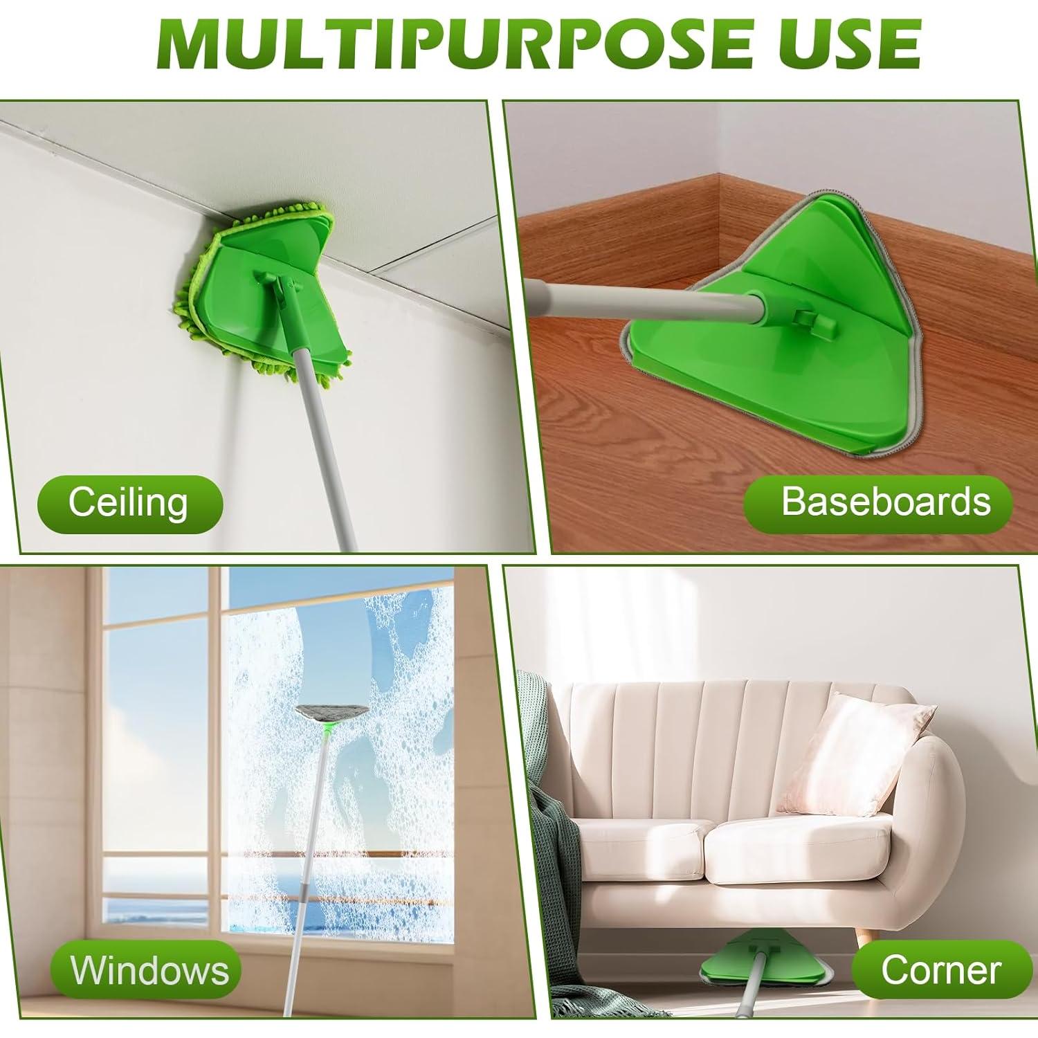 Mopa Triangular Limpiadora RONSUNG con Mango de 208 cm y 4 Almohadillas