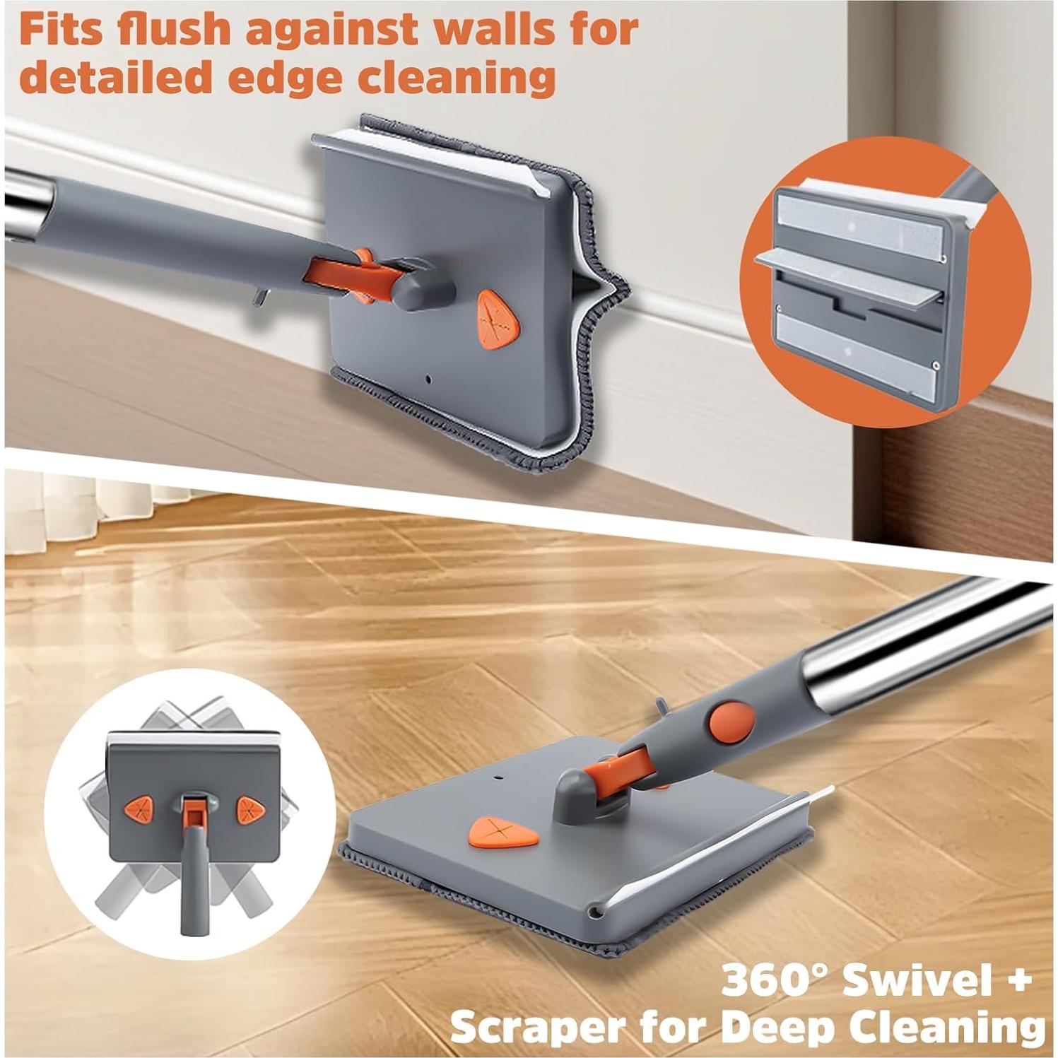 Mopa Limpiadora UIMO 2-en-1 con Cabezal Triangular y Rectangular