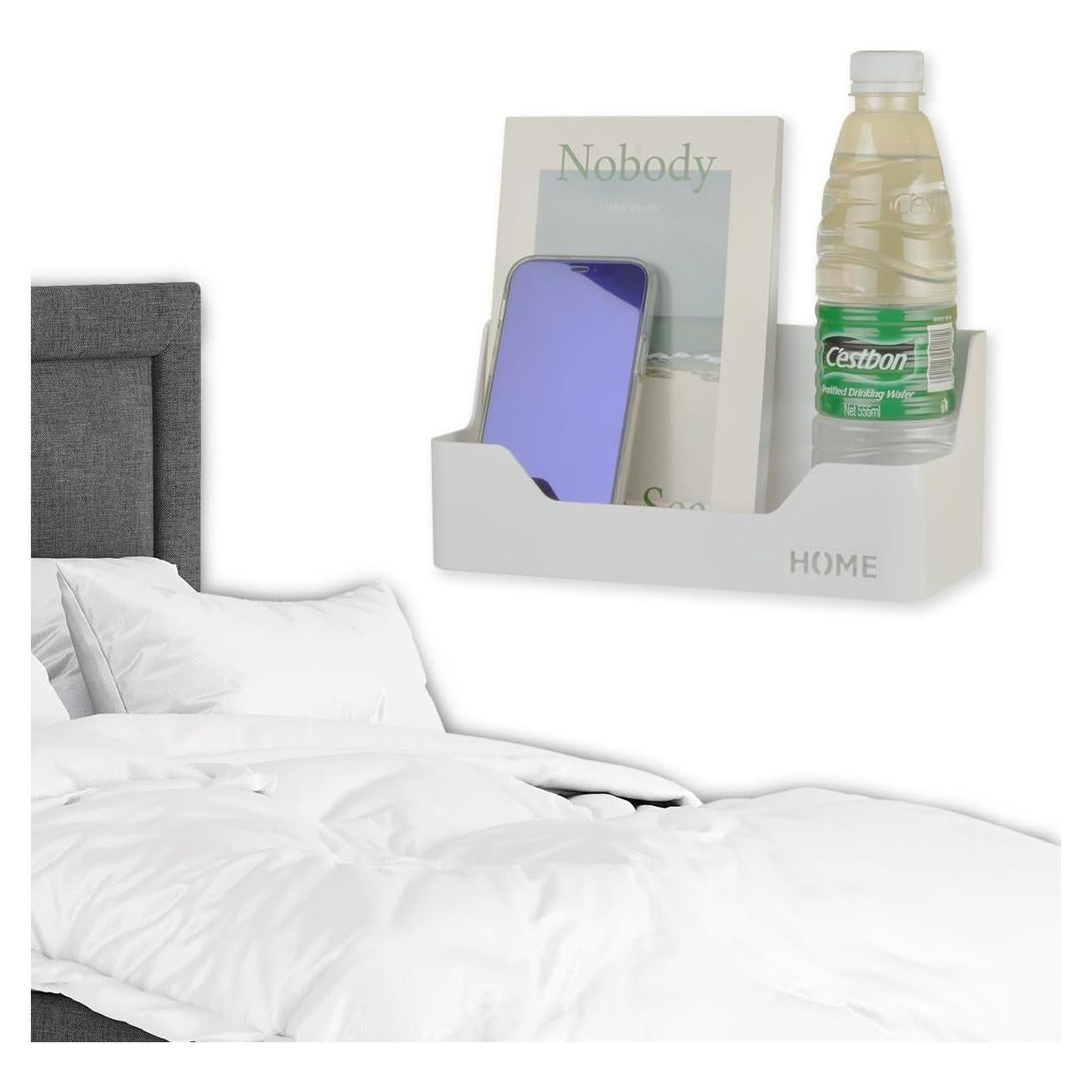 Estante de Noche OKOMATCH Blanco Montado en Pared 24.1x10.2cm